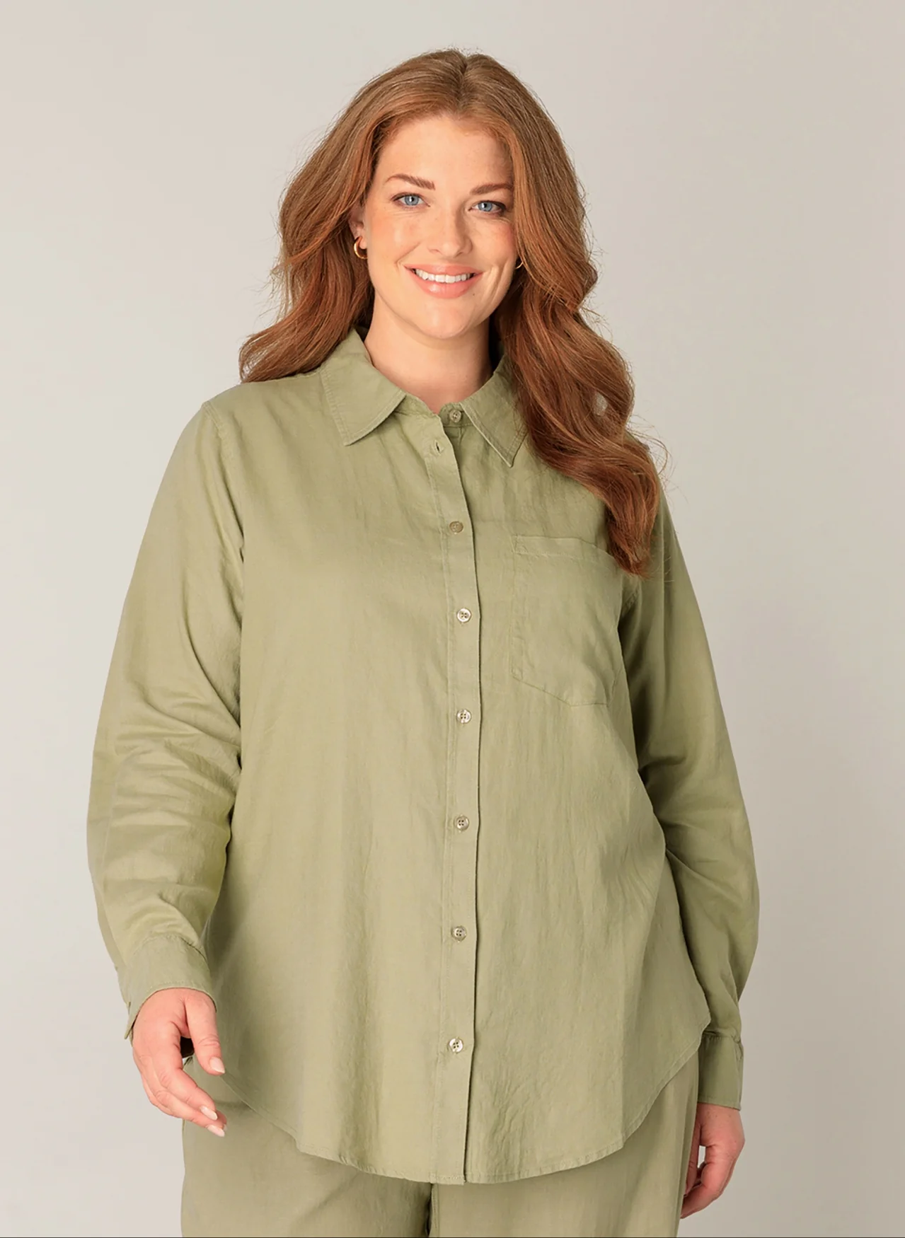 Base level curvy Blouse 7000087 14009 soft army - Image 8