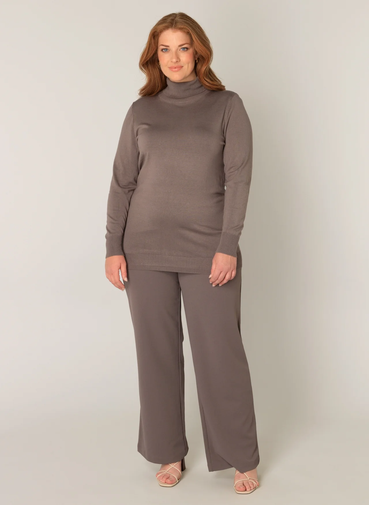 Base level curvy Trui 7000066 9043 dark taupe - Image 6