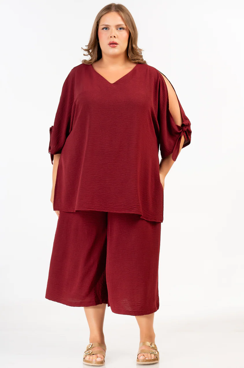 Curviss Blouse 31263 DARK RED