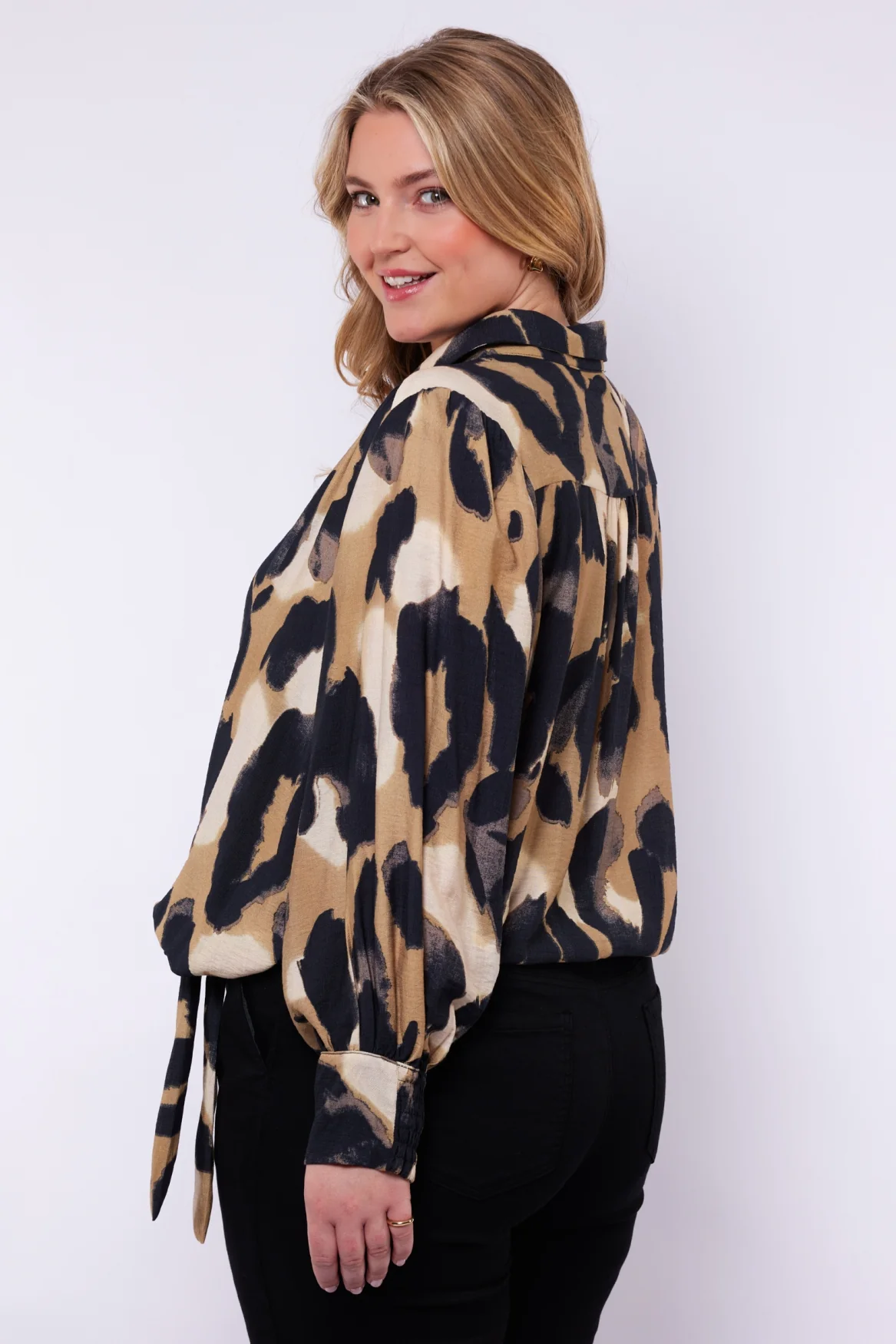 Exxcellent Blouse 26VQE02 001502 black/khaki - Image 4