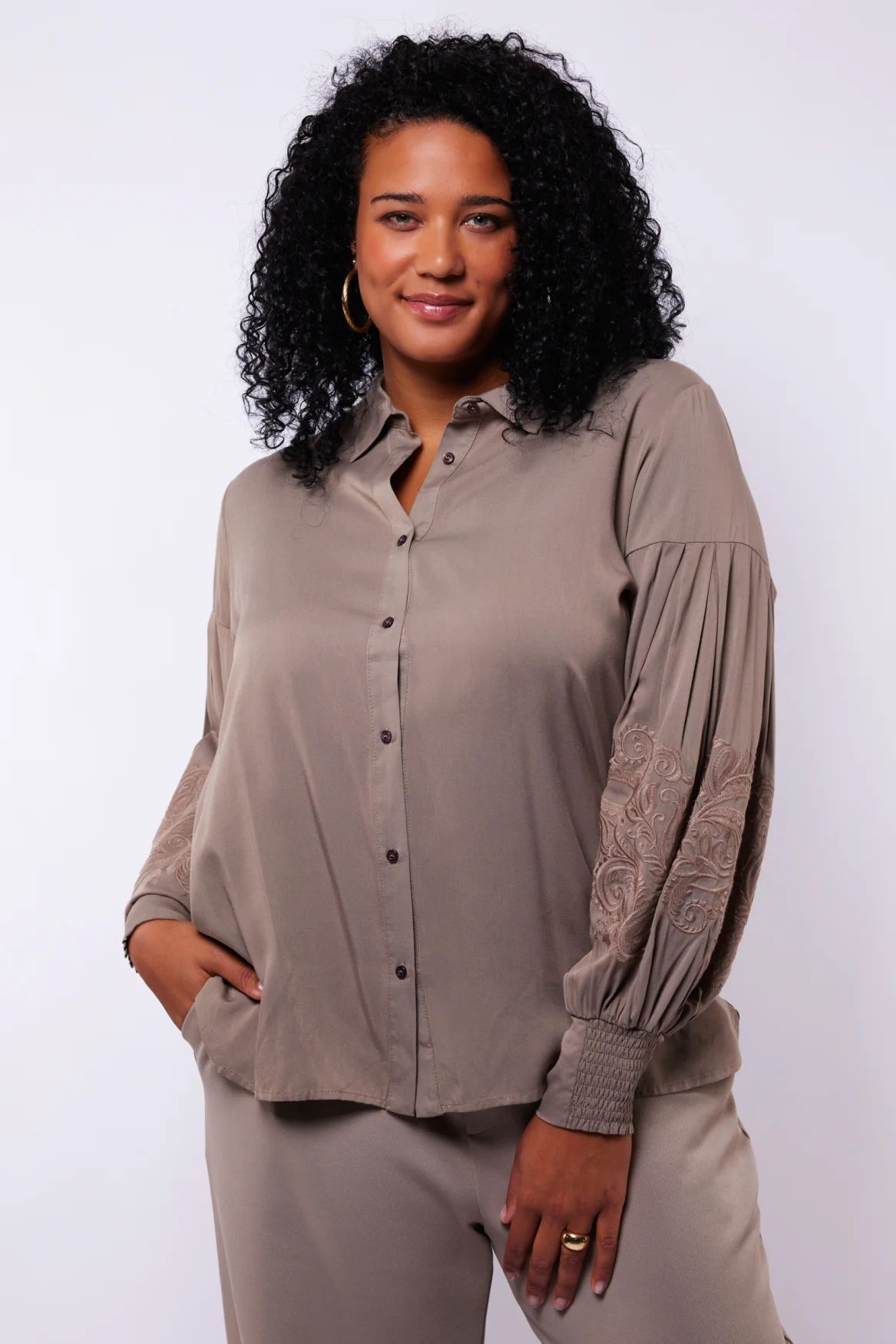 Exxcellent Blouse 26VZE22 412 moon rock - Image 4