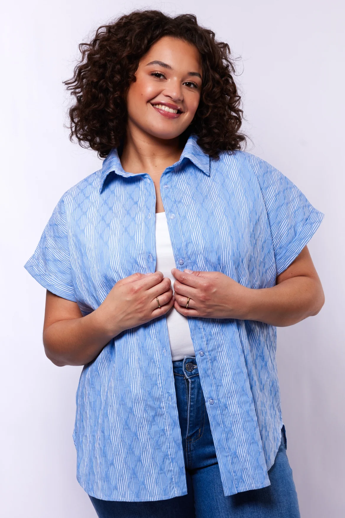 Exxcellent Blouse 26ZFZE12 632011 ice blue/offwhite - Image 8
