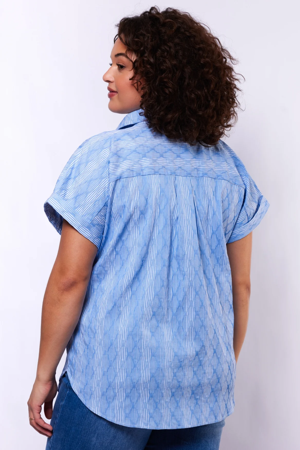 Exxcellent Blouse 26ZFZE12 632011 ice blue/offwhite - Image 9