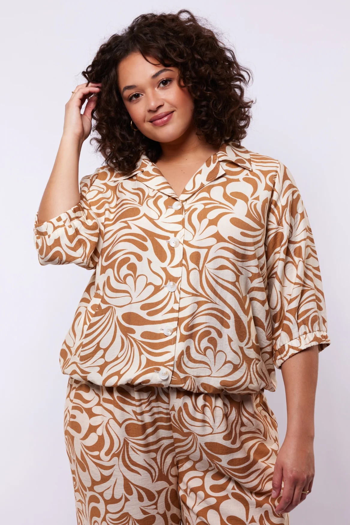 Exxcellent Blouse 26ZFZE18 014506 sand/walnut - Image 6