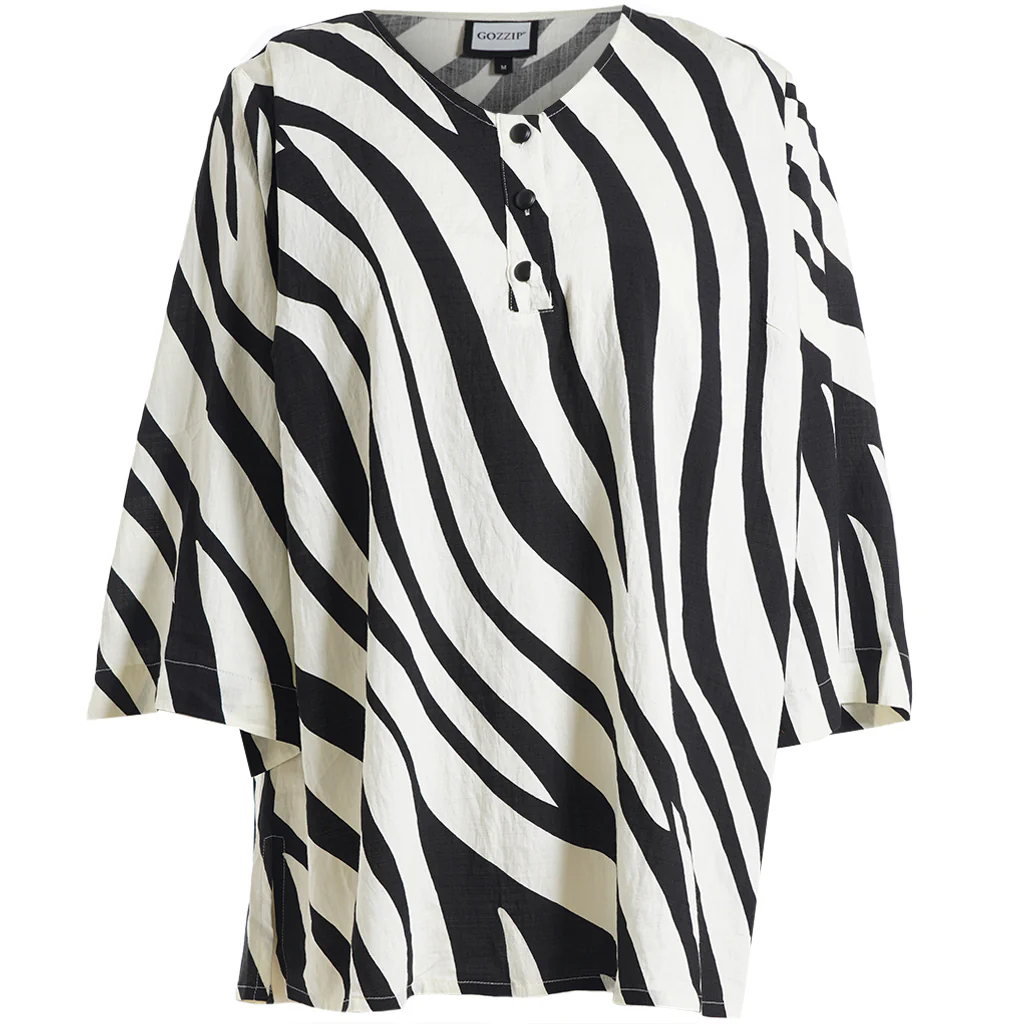 Gozzip Blouse G262049 Black/Offwhite - Image 37