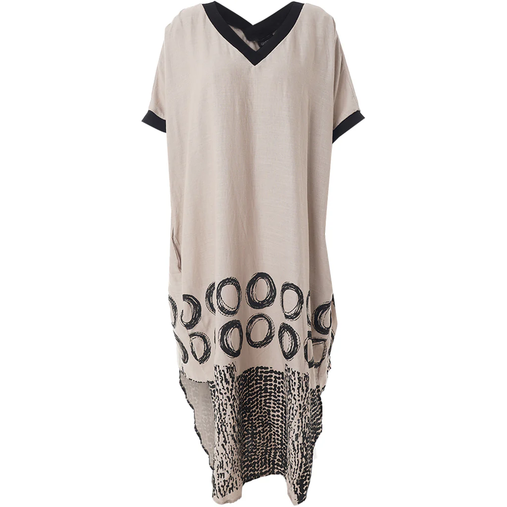 Gozzip Jurk G262204 SAND/BLACK PRINTED - Image 37