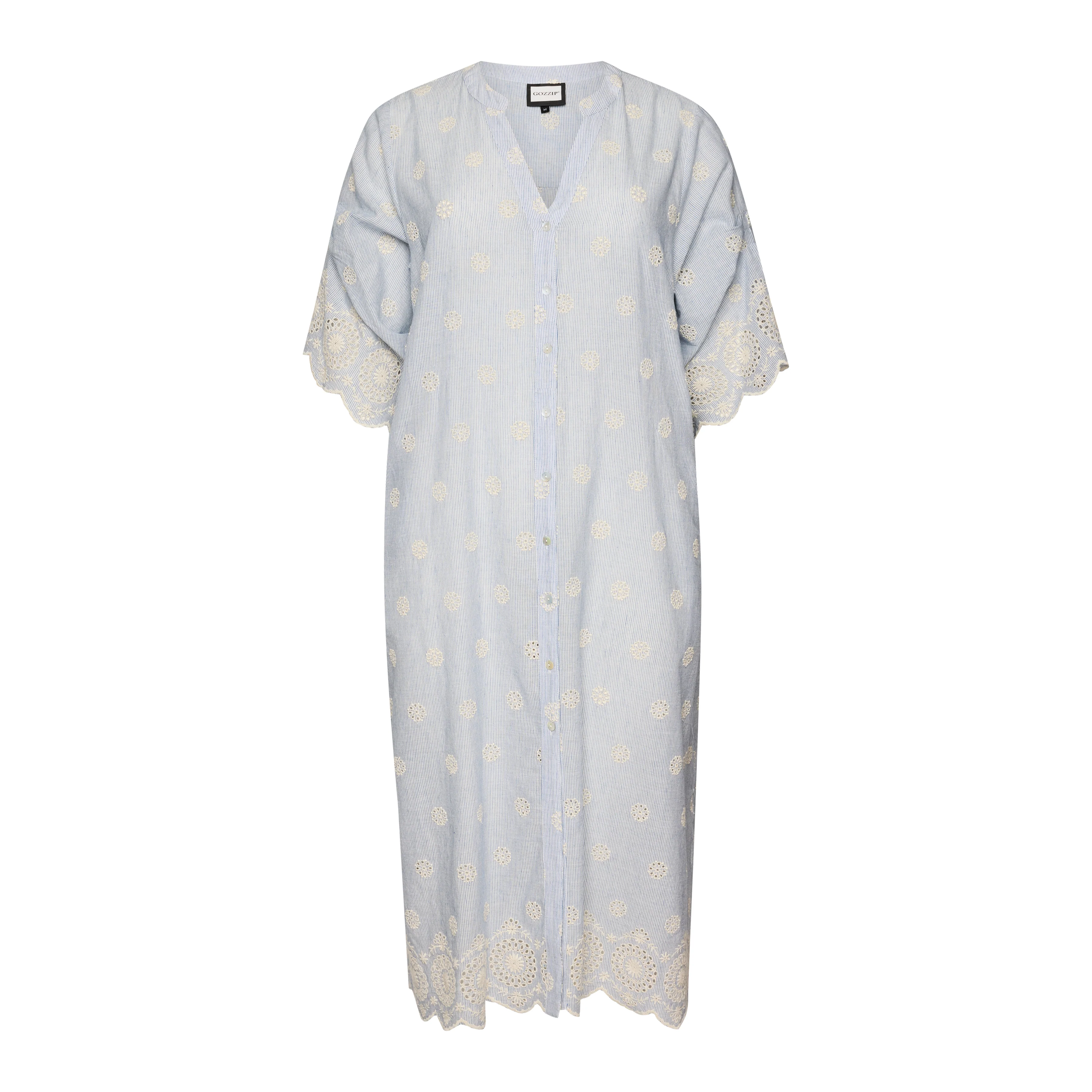 Gozzip Jurk G263003 Blue/Off-White Strip - Image 2