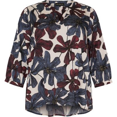 No.1 by Ox Blouse 63355 Cream White W big Blue, Decadent Chocolate Flowers
