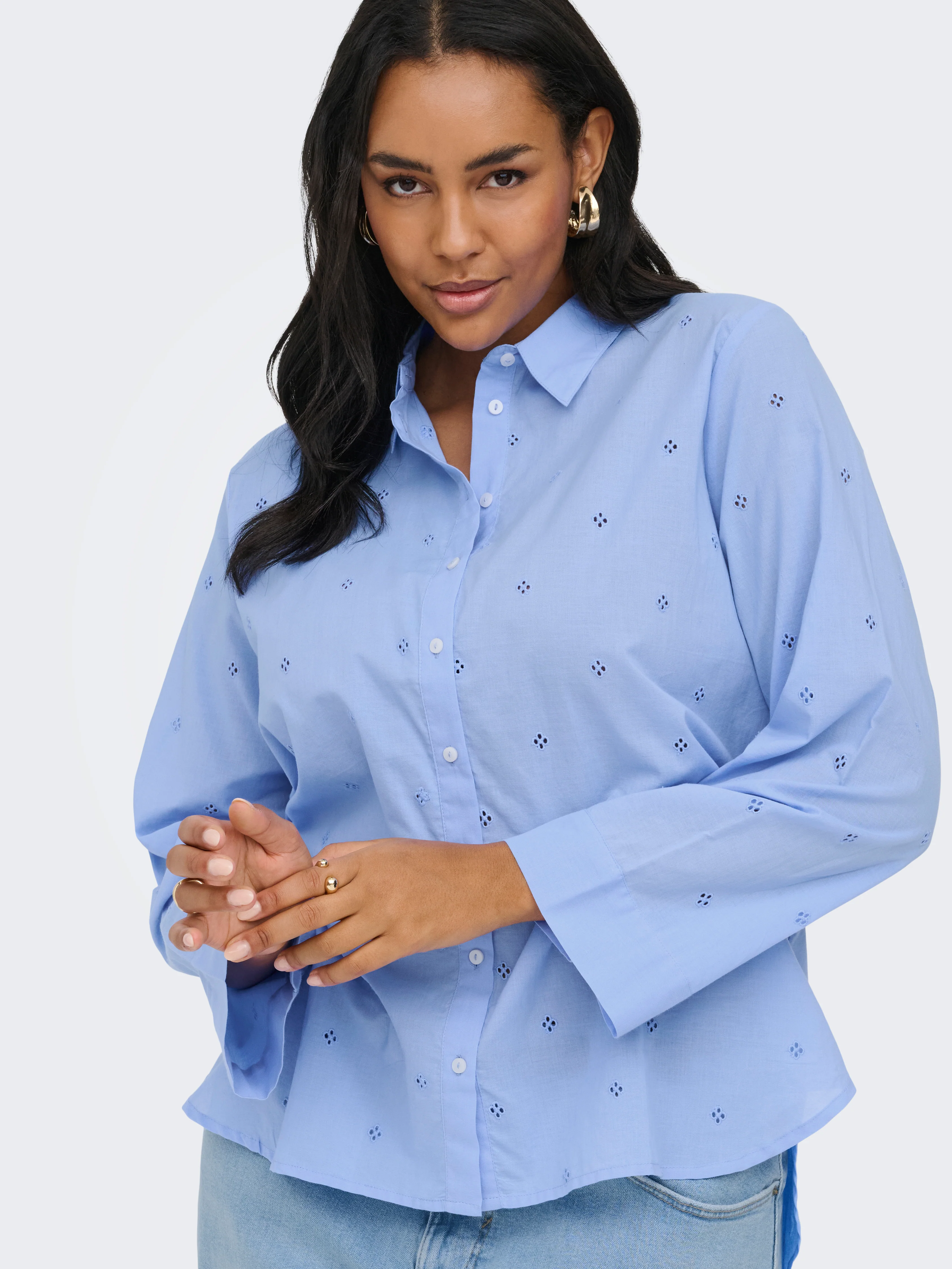 Only Carmakoma Blouse 15345147 199549003-Cornflower Blue/CORNFLOWER EMB - Image 2