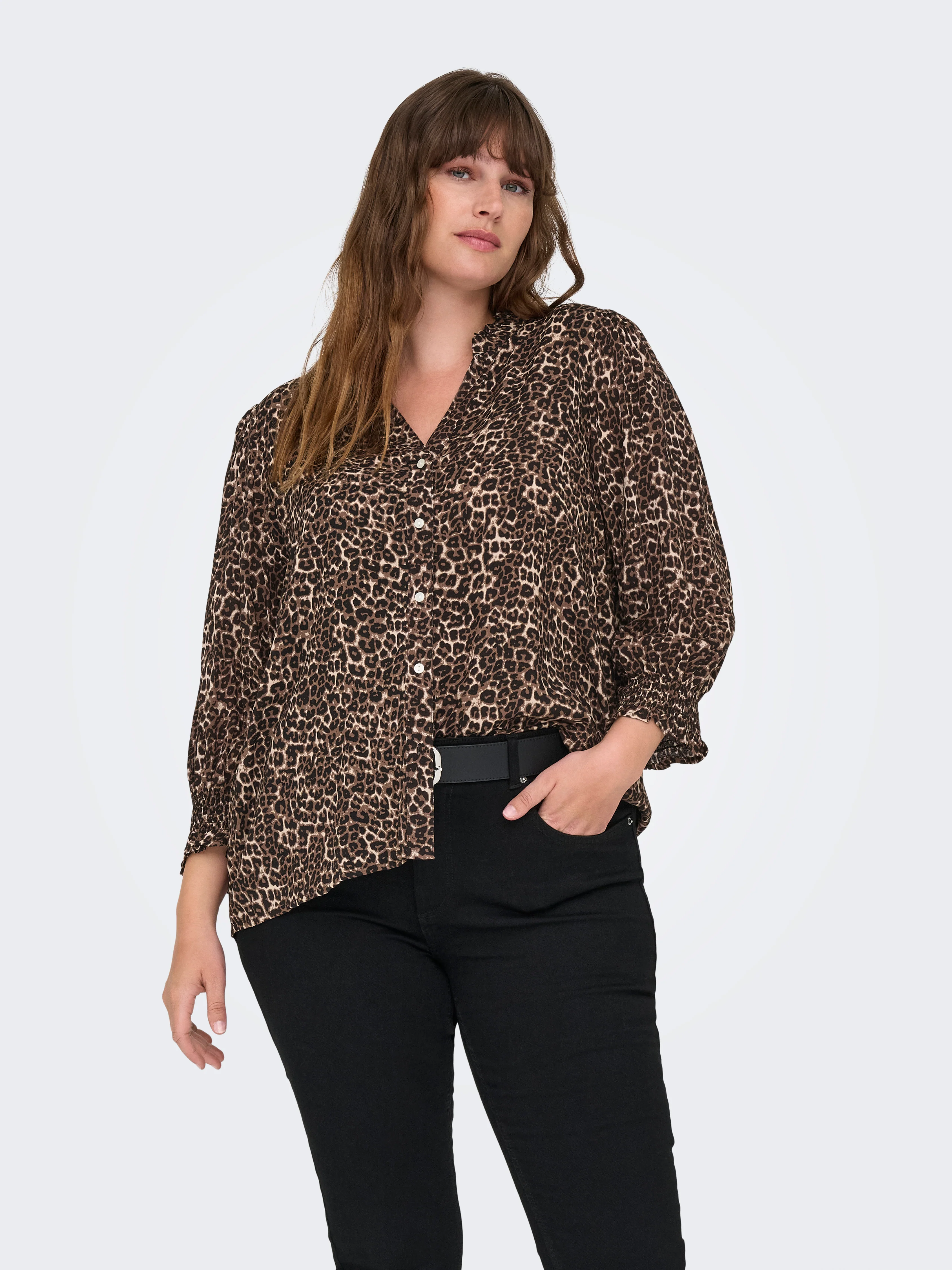 Only Carmakoma Blouse 15358106 177927004-Silver Mink/ANIMAL - Image 6