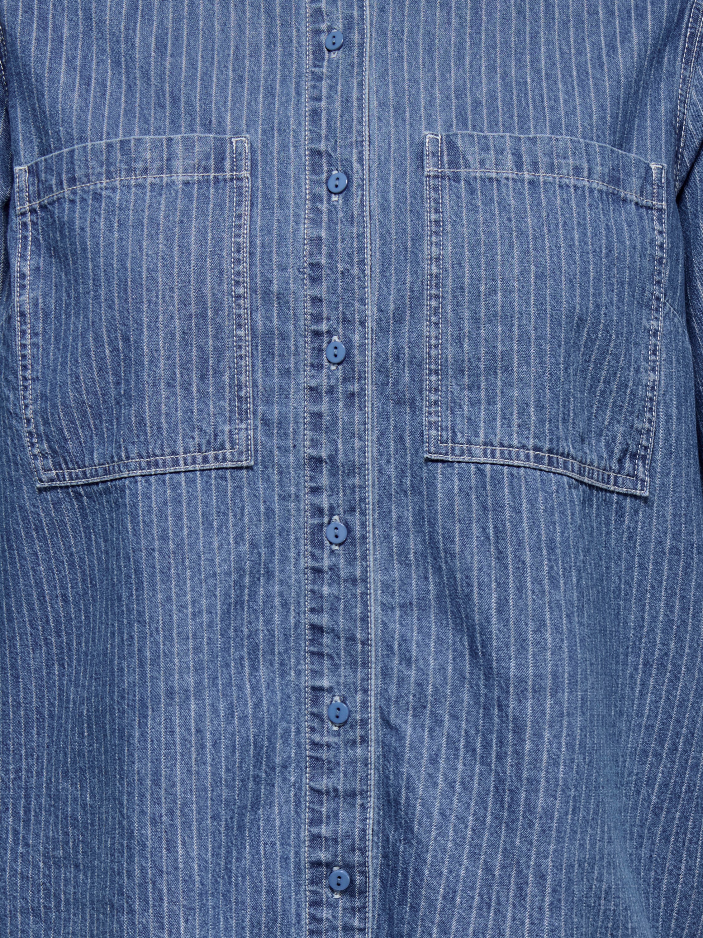 Only Carmakoma Blouse 15368368 179695001-Medium Blue Denim/STRIPES - Image 4