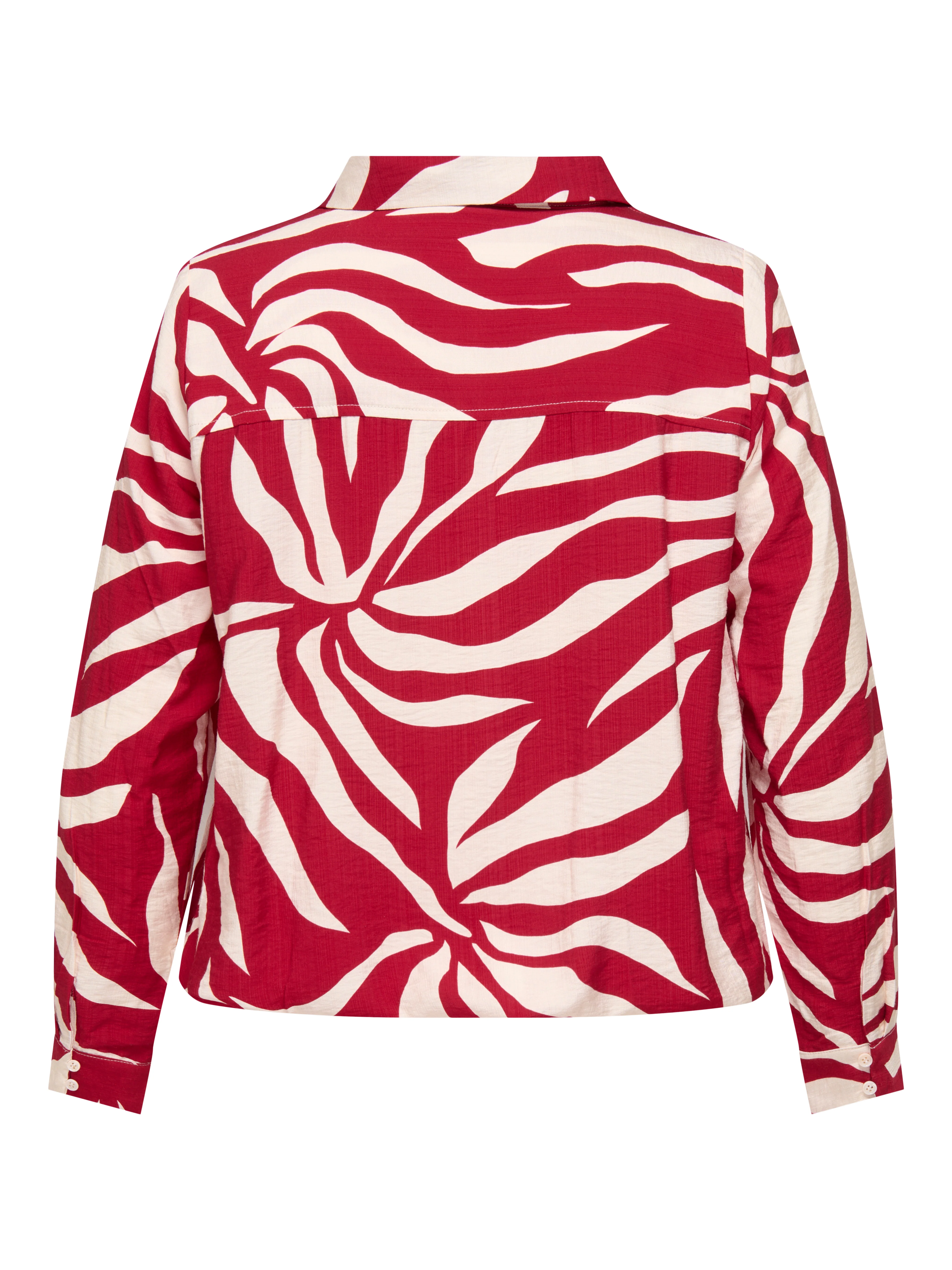 Only Carmakoma Blouse 15369629 180043001-Barbados Cherry/MONOCHROME LEAVES - Image 2