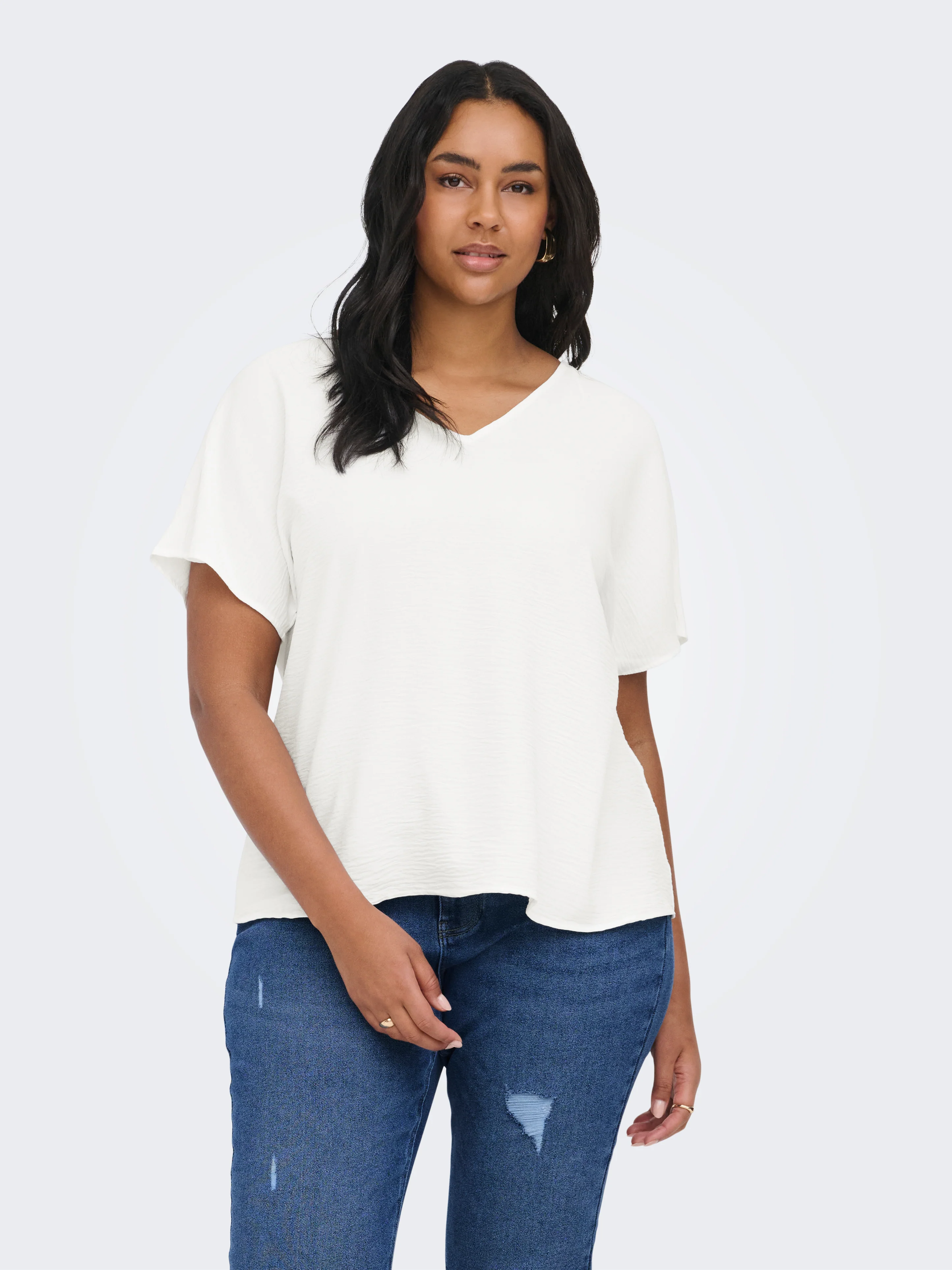 Only Carmakoma Blouse 15369823 177922-Cloud Dancer - Image 3