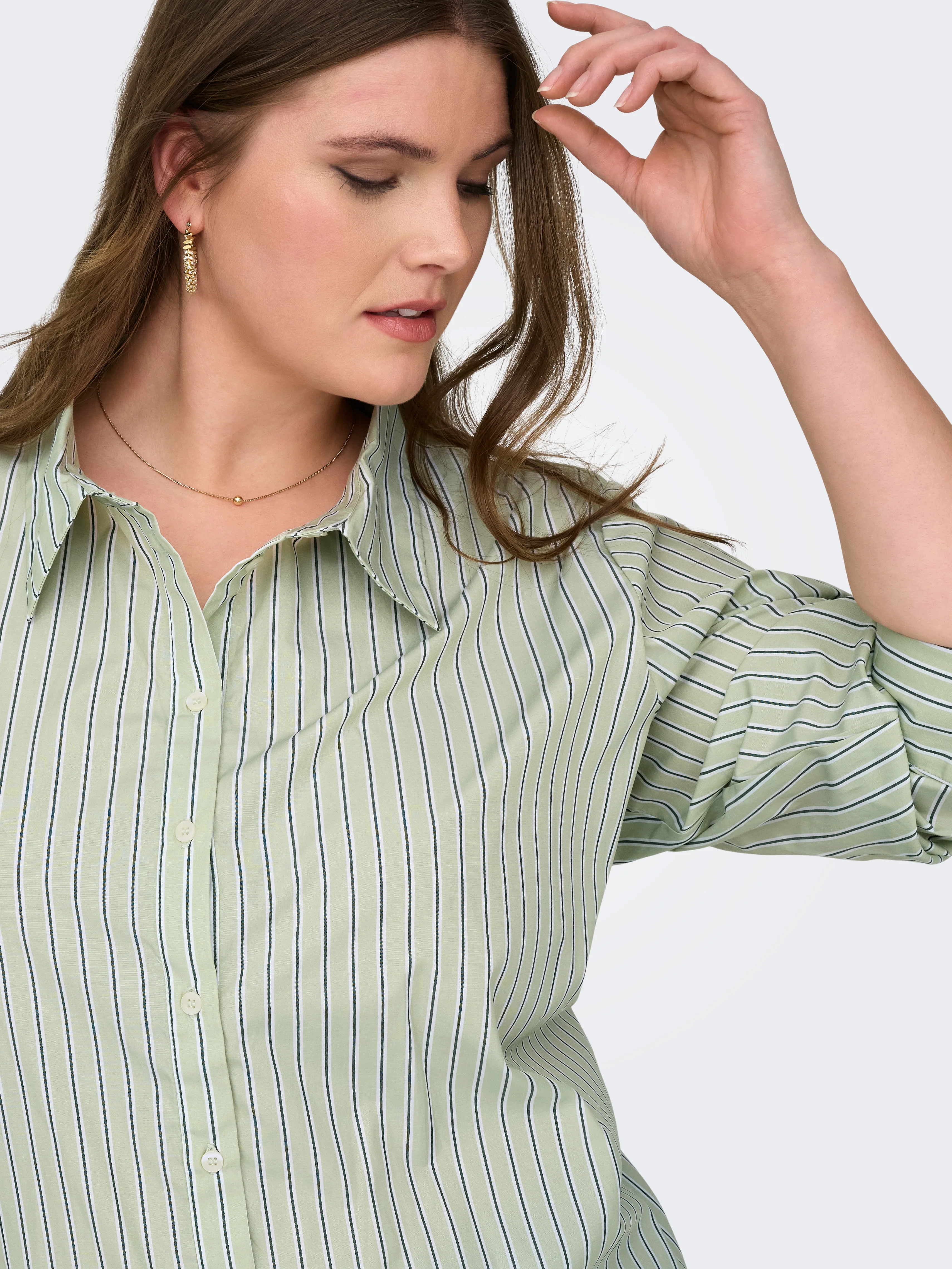 Only Carmakoma Blouse 15370065 276215001-Celadon Green/DOUGLAS FIR - Image 9