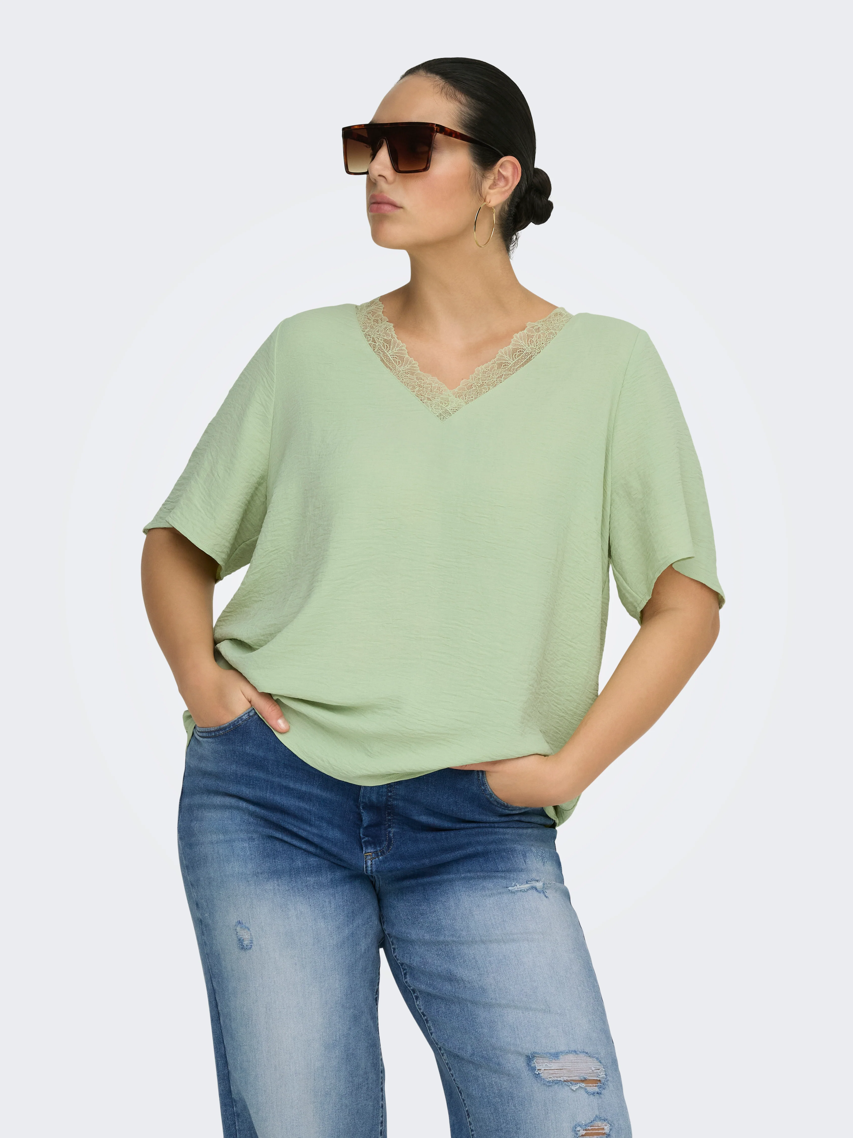Only Carmakoma Blouse 15372042 194058-Laurel Green - Image 4