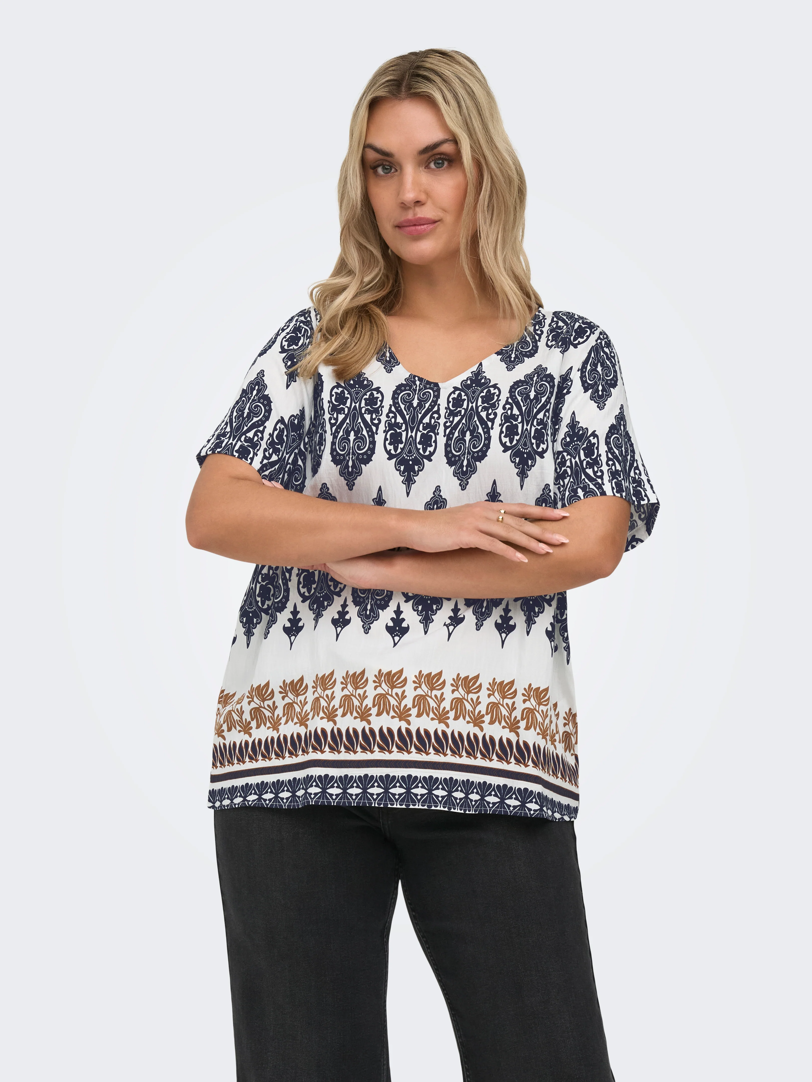 Only Carmakoma Blouse 15372136 177922002-Cloud Dancer/ETHNIC - Image 42