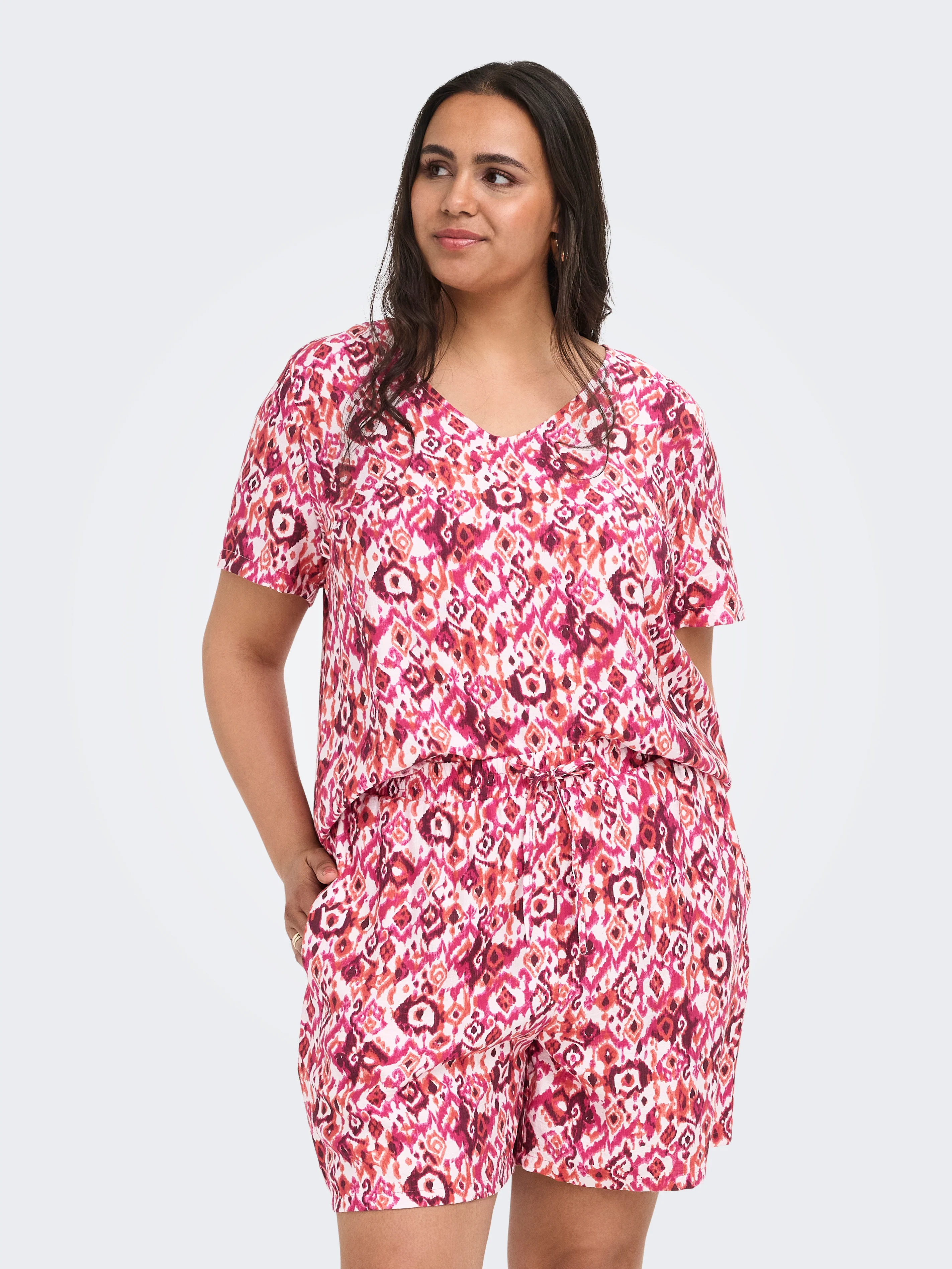 Only Carmakoma Blouse 15372136 219990003-Fuchsia Pink/SUMMER GEO - Image 69