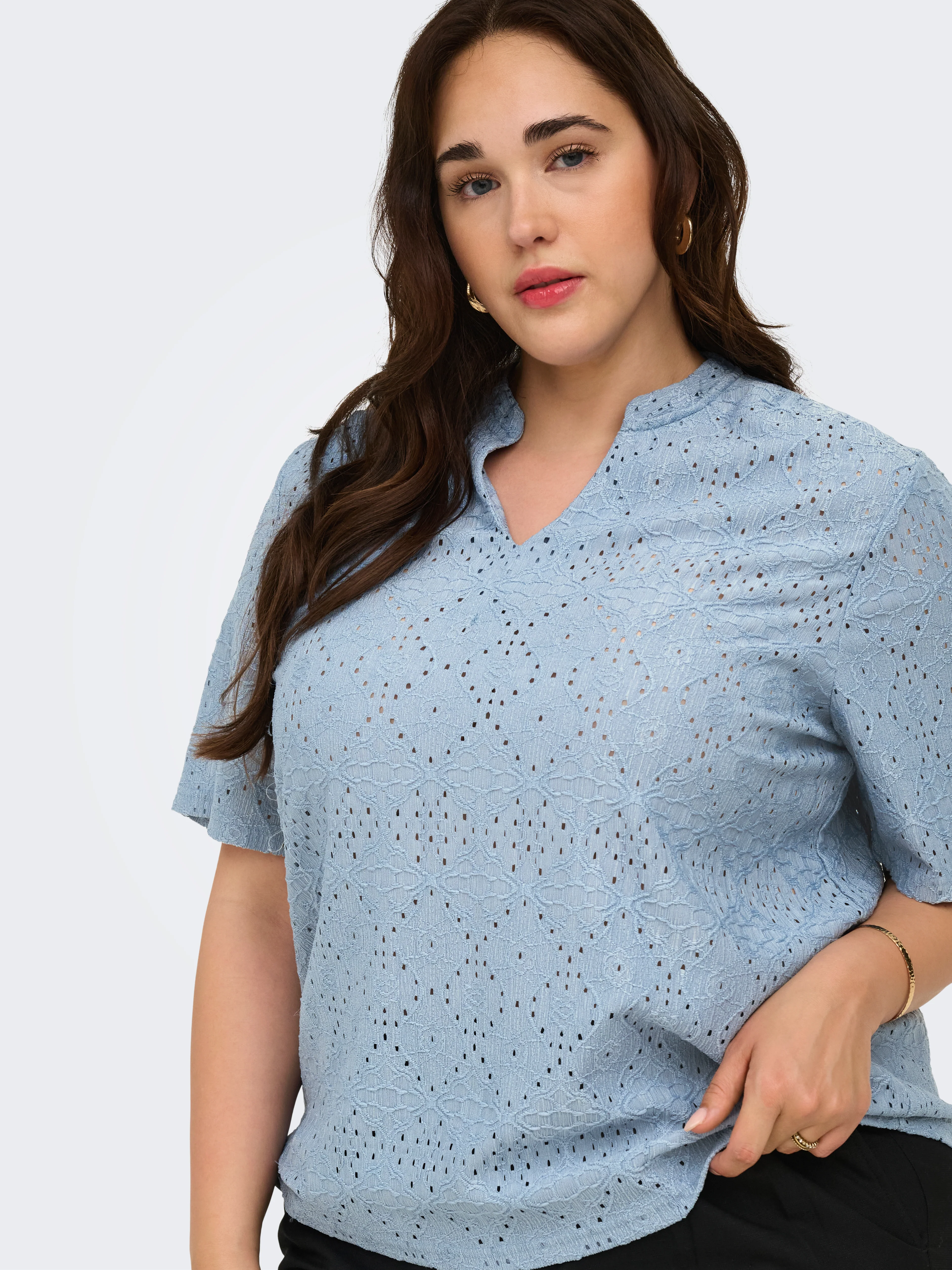 Only Carmakoma Blouse 15373033 179686-Faded Denim - Image 14