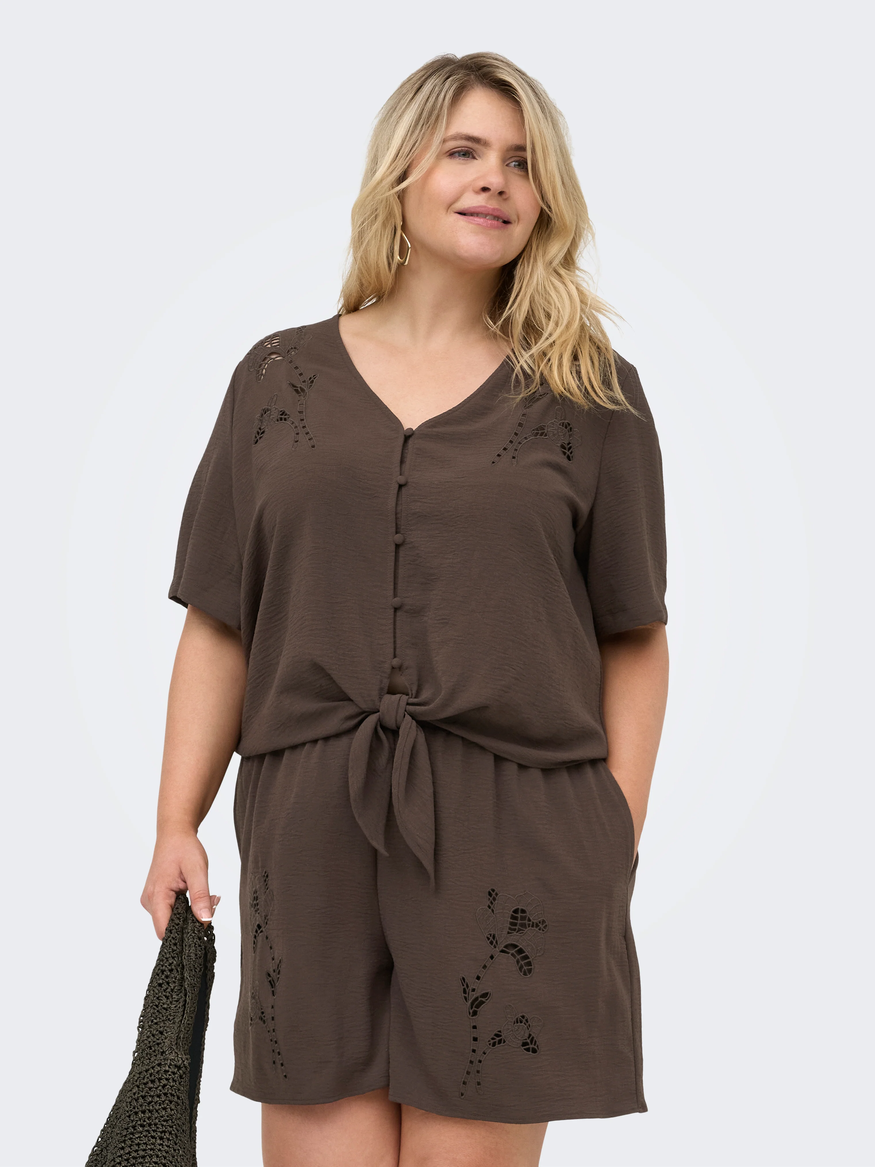Only Carmakoma Blouse 15375598 286415-Chocolate Martini - Image 15