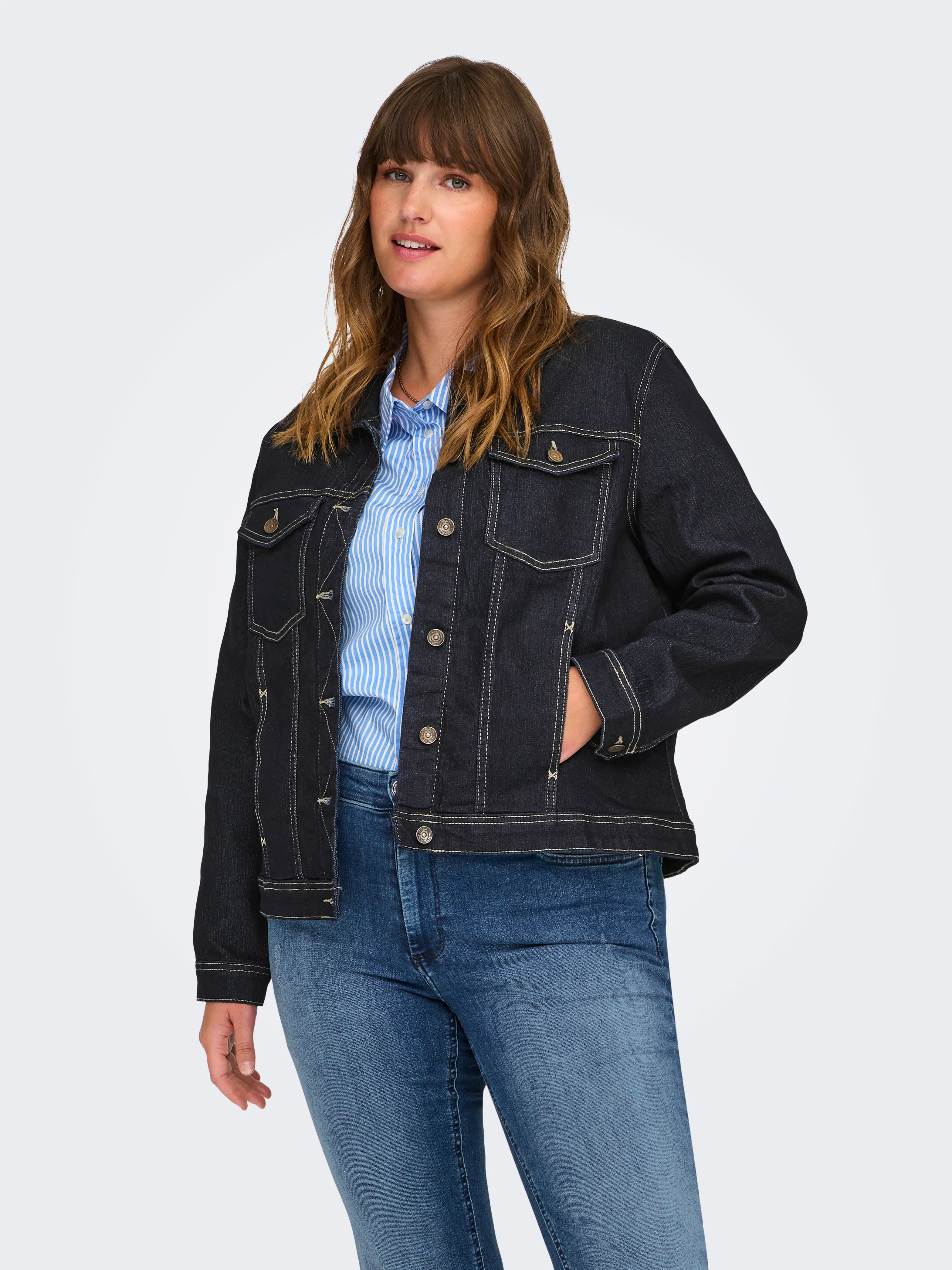Only Carmakoma Jas 15333100 177938-Dark Blue Denim - Image 60