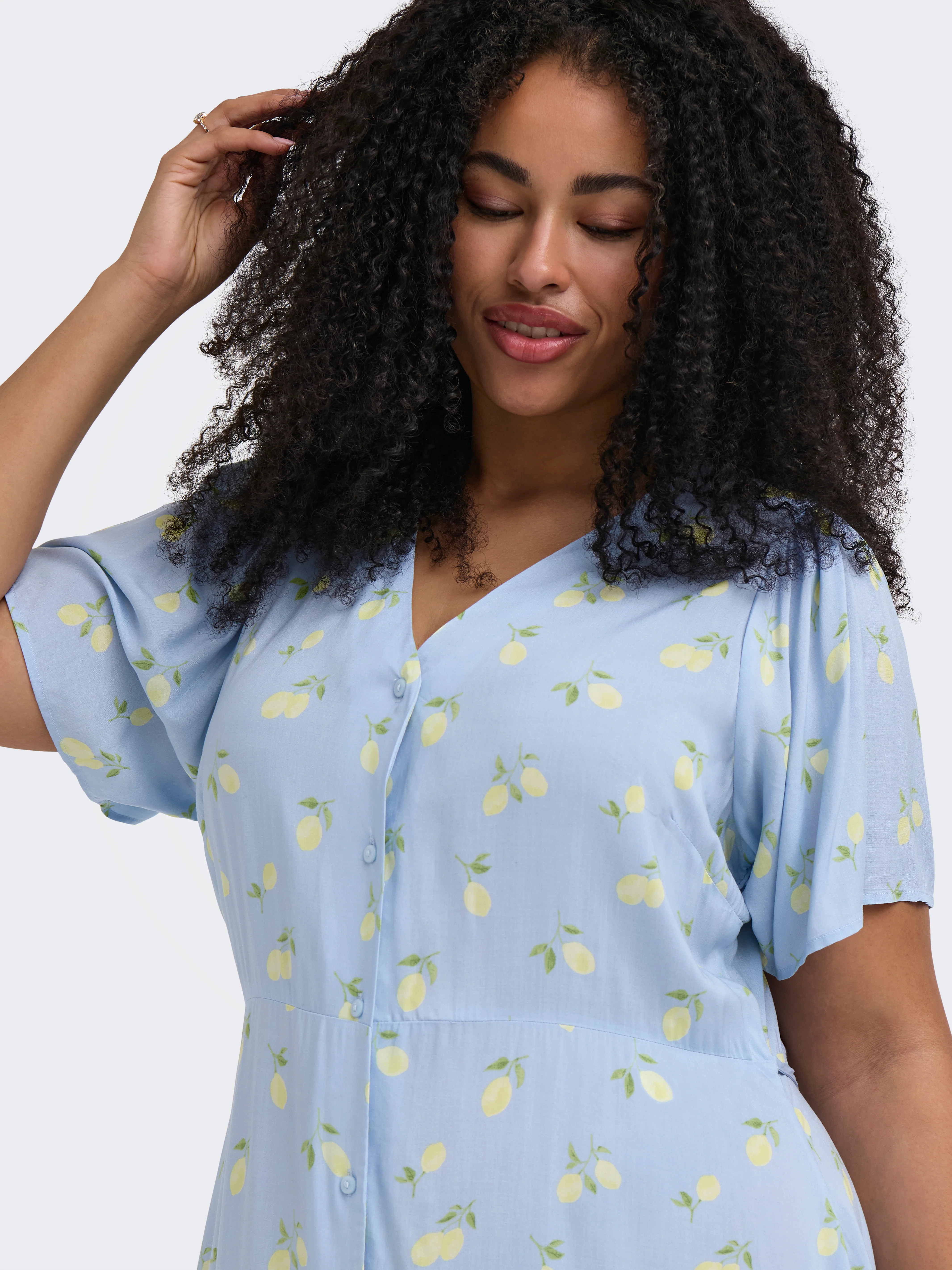 Only Carmakoma Jurk 15331156 193179006-Cashmere Blue/LEMON - Image 9
