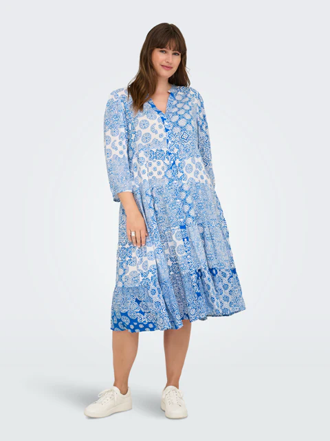 Only Carmakoma Jurk 15344321 219550003-Princess Blue/MIX GRAPHIC - Image 2
