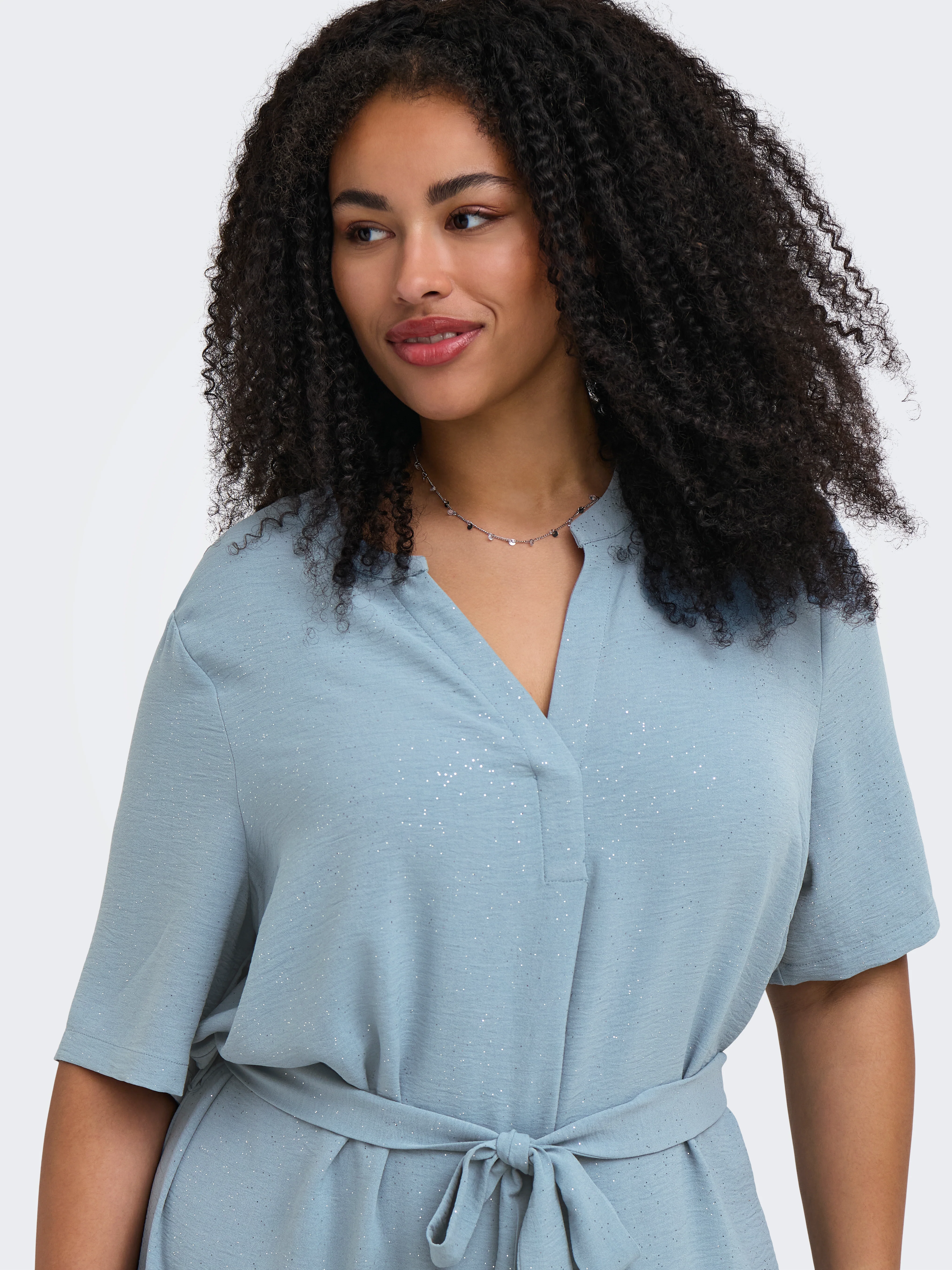 Only Carmakoma Jurk 15373753 179686001-Faded Denim/GLITTER - Image 9