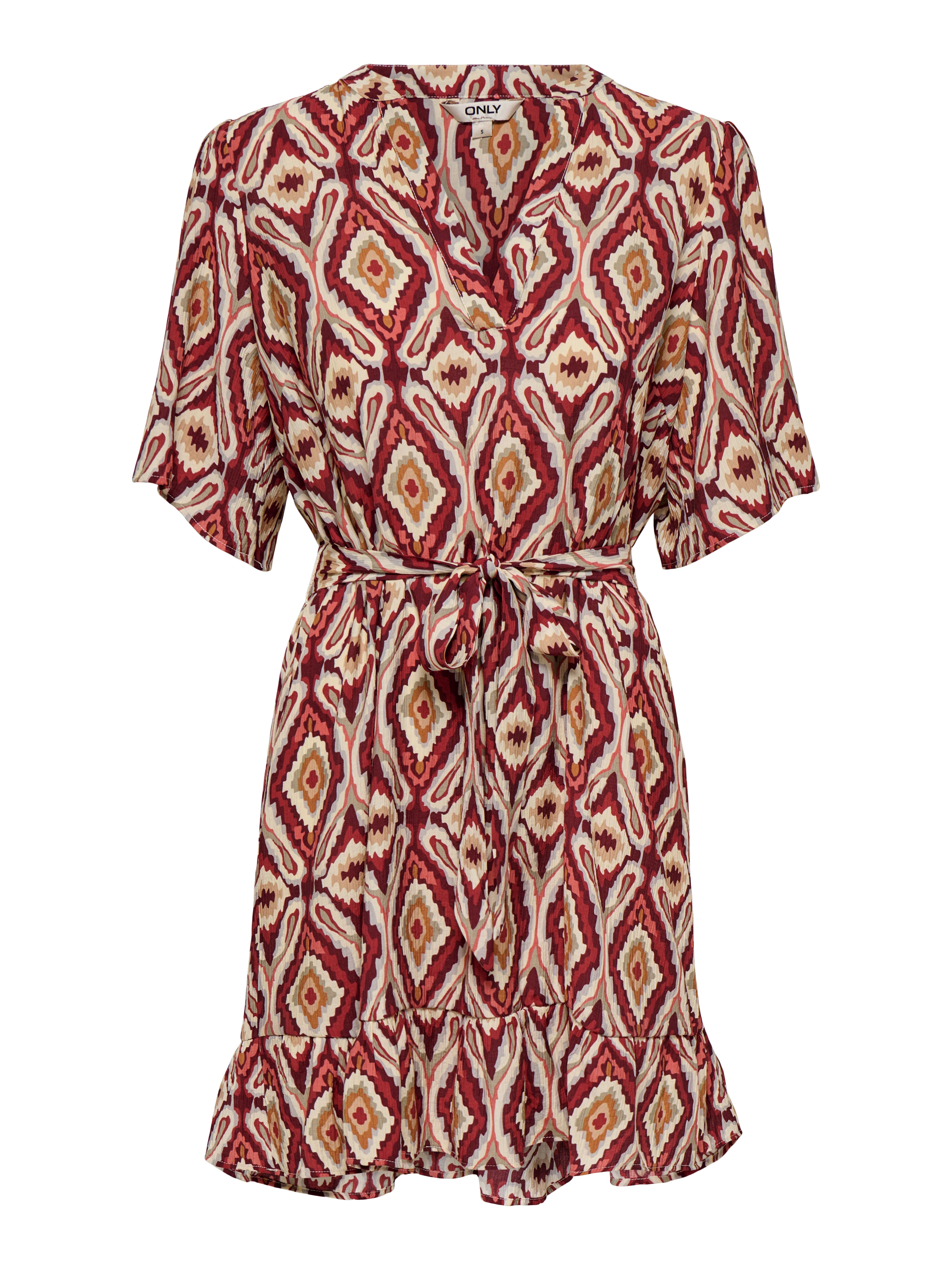 Only Carmakoma Jurk 15381357 234335001-Brick Red/Abstract squares - Image 7