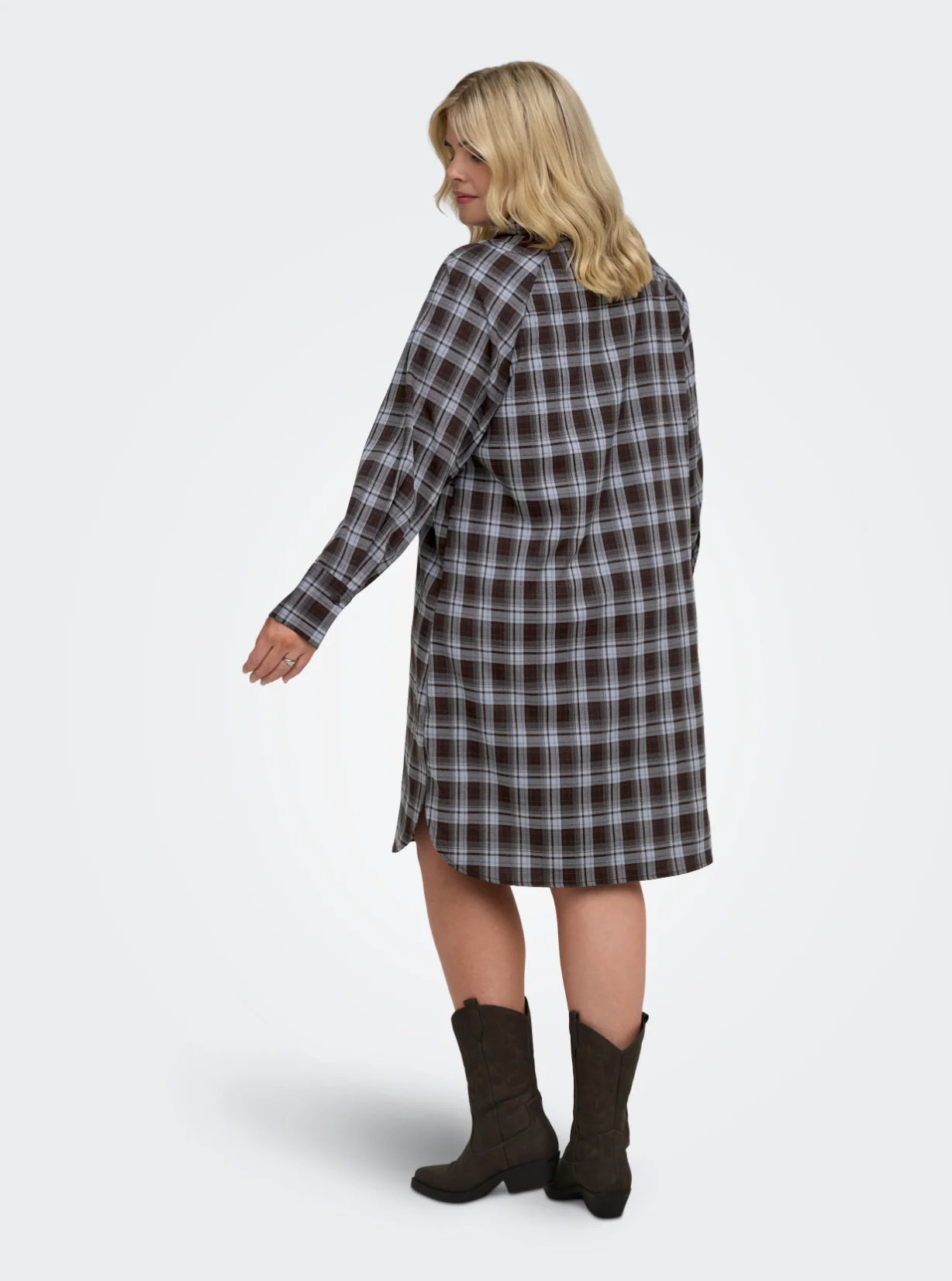 Only Carmakoma Jurk 15390773 286415002-Chocolate Martini/Dusty blue - Image 3