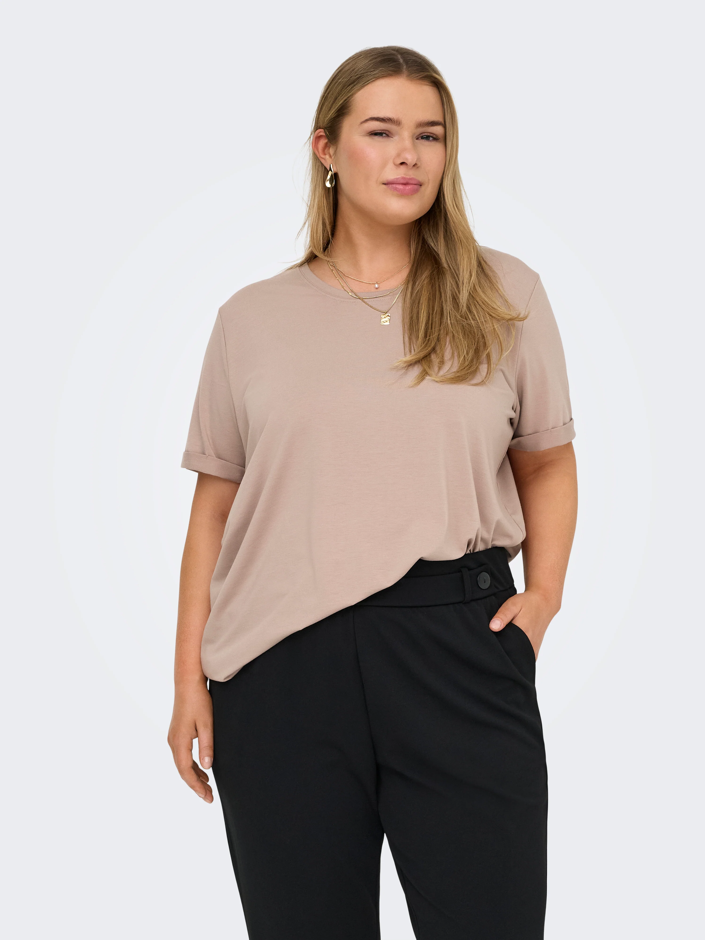 Only Carmakoma LM T-Shirt 15332082 195003-Etherea - Image 3
