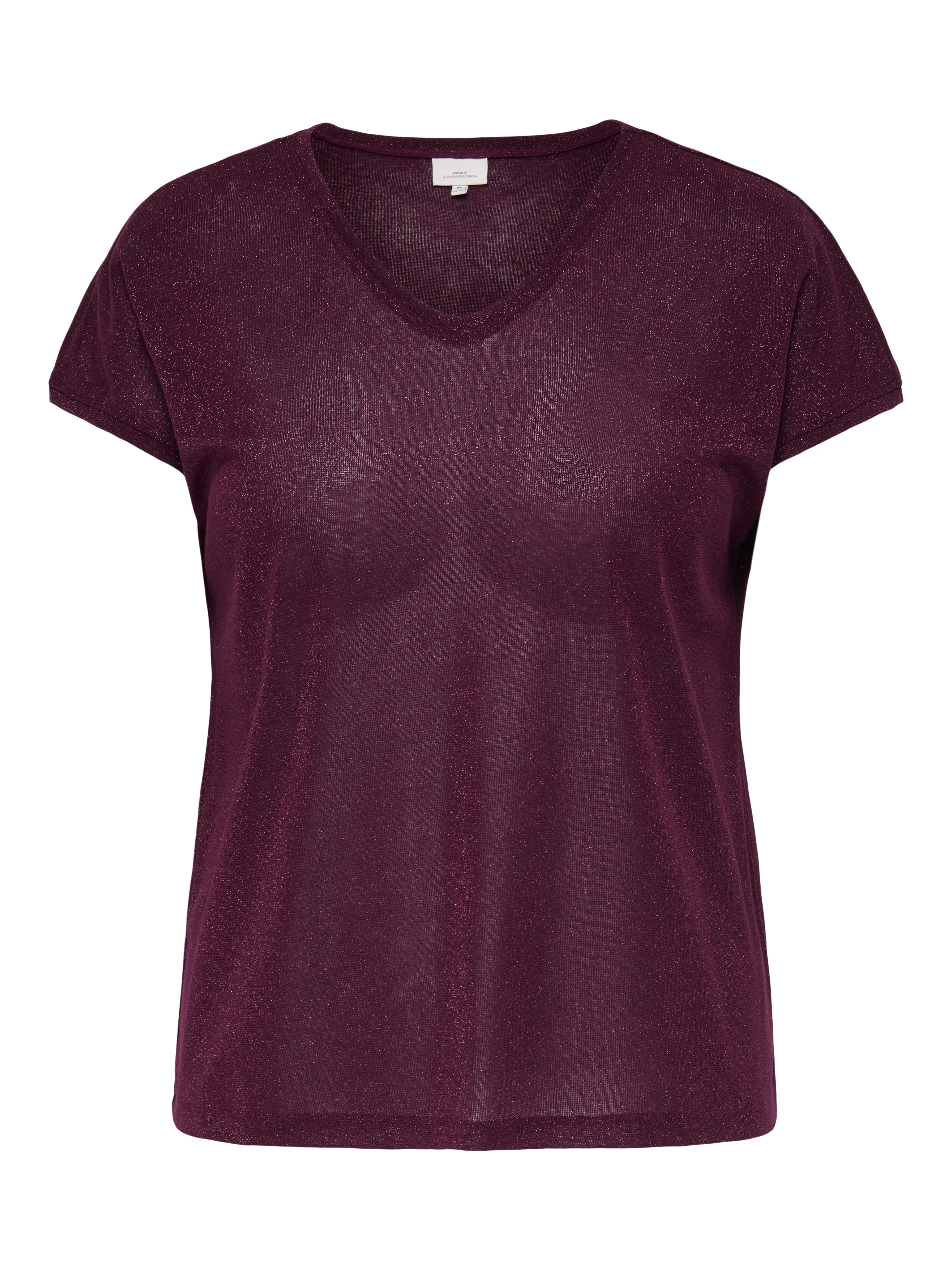 Only Carmakoma LM T-Shirt 15363649 177912002-Fig/Fig glitter - Image 2