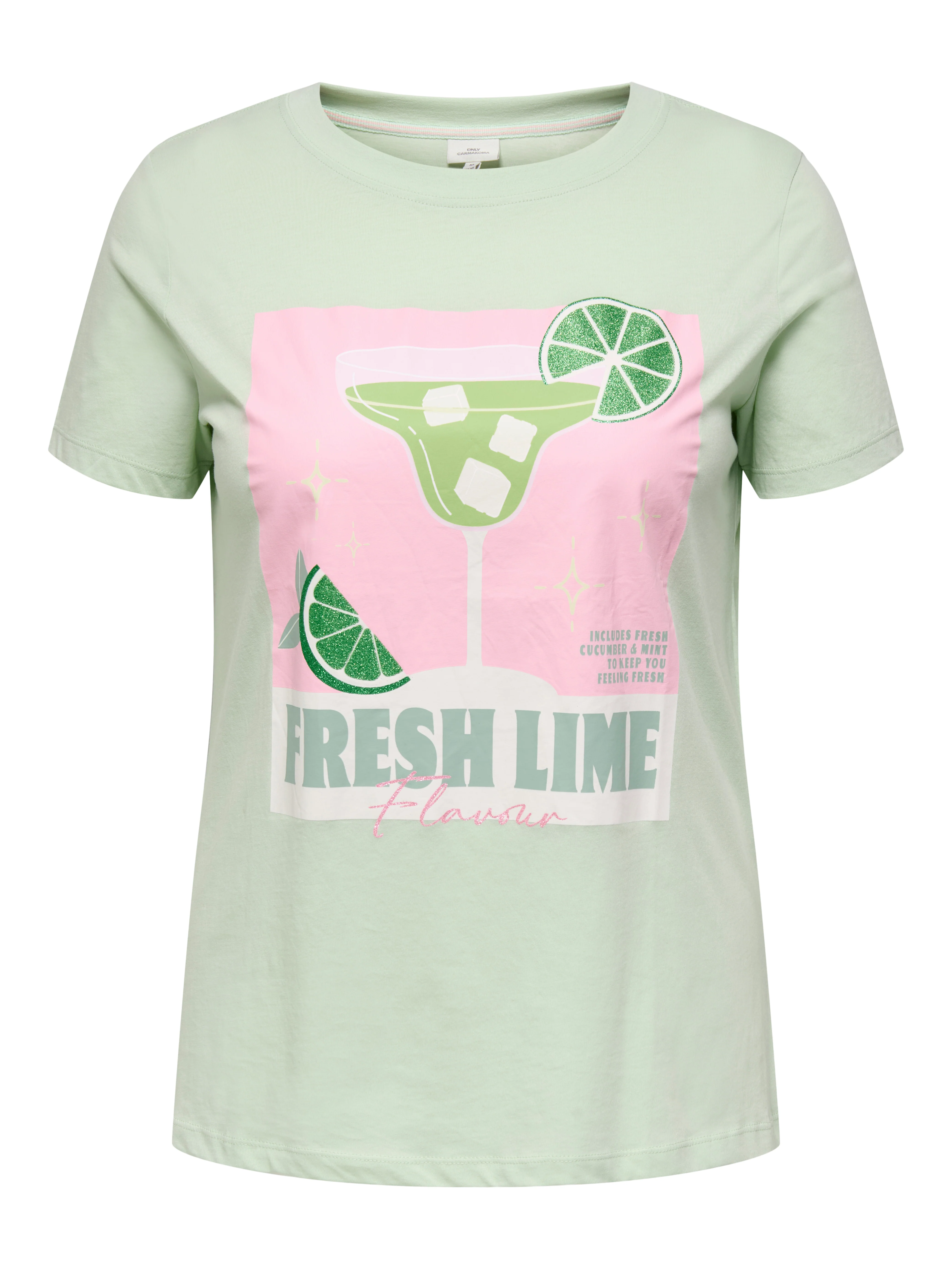 Only Carmakoma LM T-Shirt 15369409 202570004-Green Lily/FRESH ME - Image 3