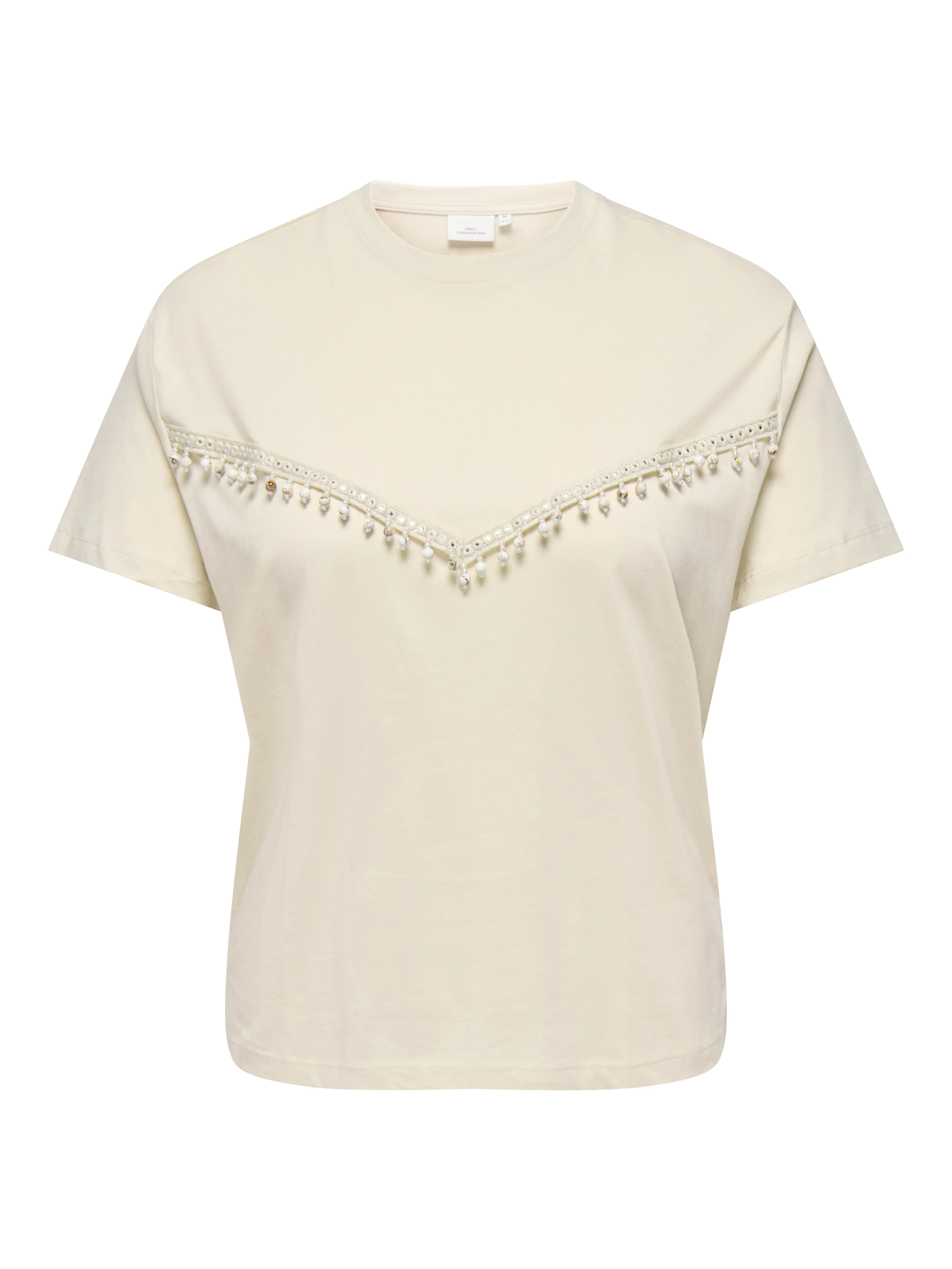 Only Carmakoma LM T-Shirt 15373099 180083001-Birch/Chelsea ches emb tape+beads