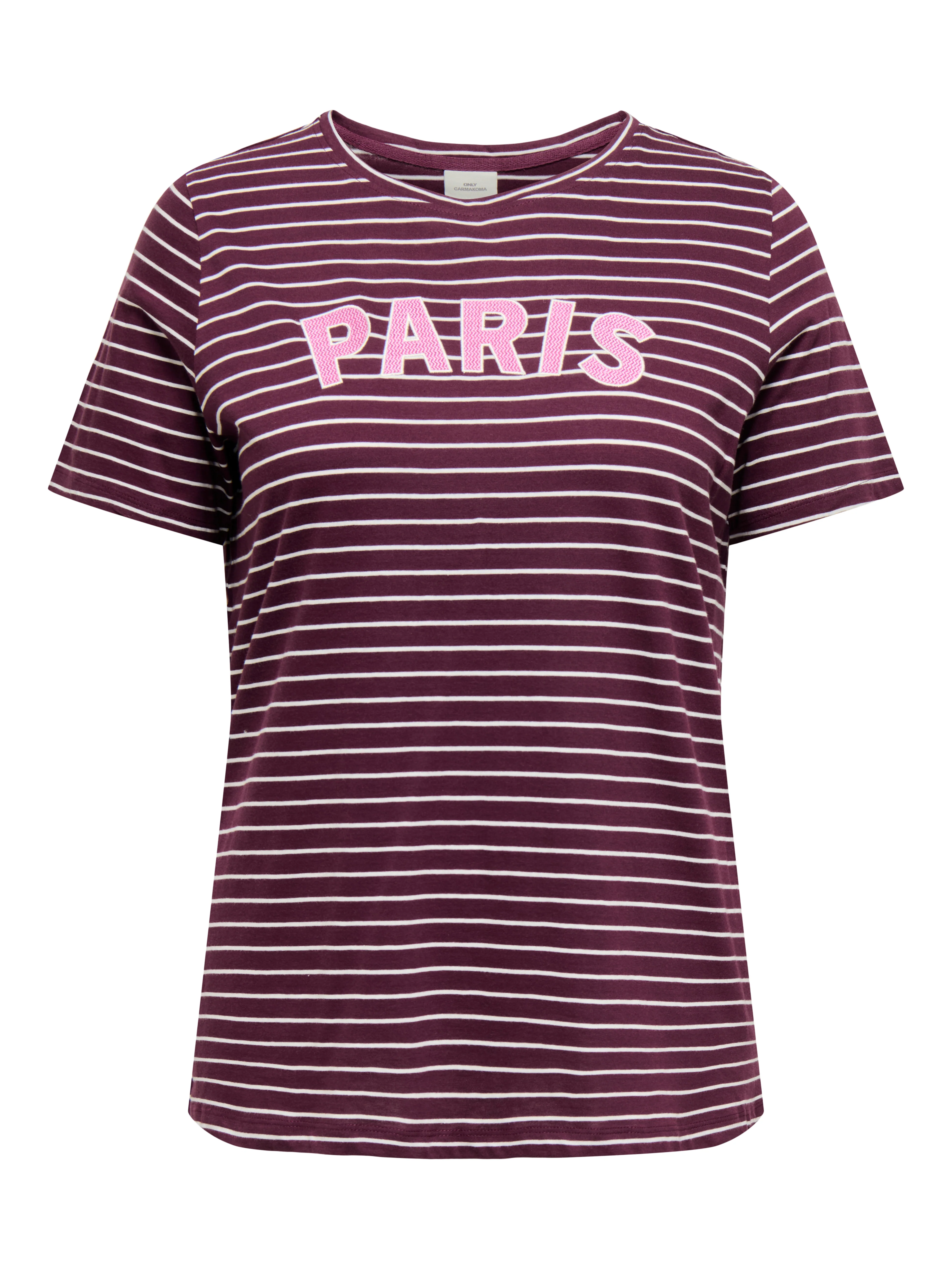 Only Carmakoma LM T-Shirt 15377810 177912002-Fig/CD. Detail Emb. Paris - Image 4