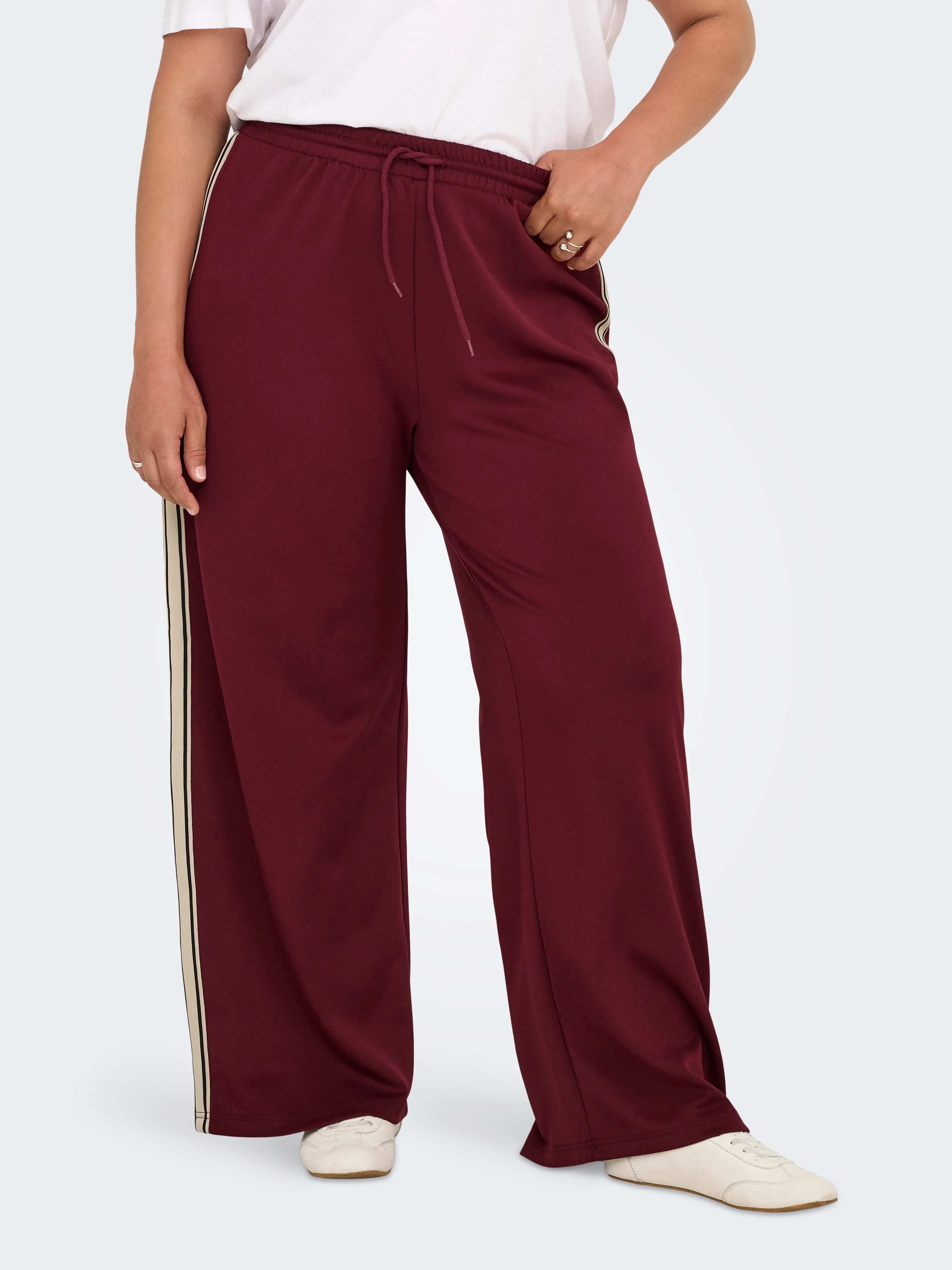Only Carmakoma PANTALON 15366224 182651001-Cabernet/Black/birch stripe - Image 5