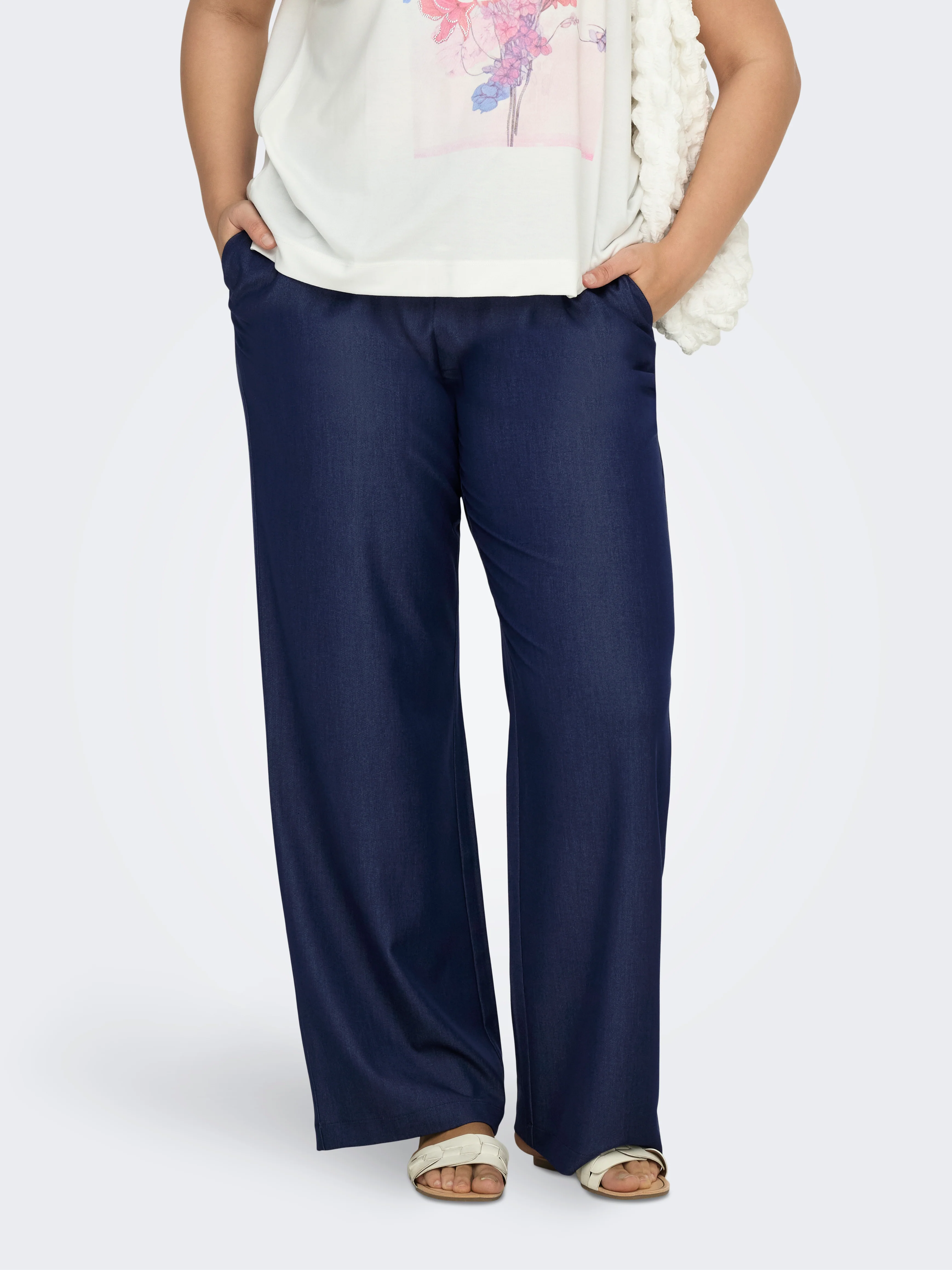 Only Carmakoma PANTALON 15368426 206410001-Sky Captain/MELANGE - Image 17
