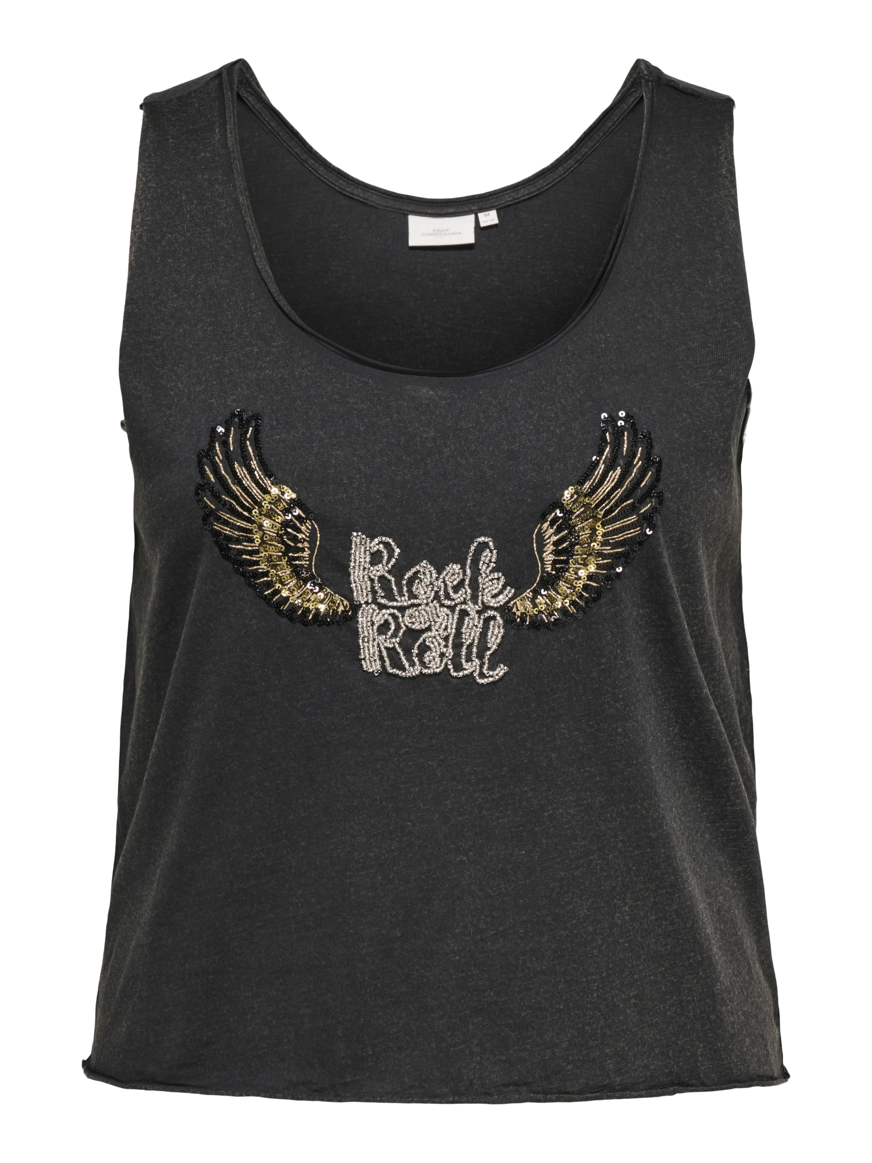 Only Carmakoma Top 15376448 177911001-Black/Rock &amp; roll wings