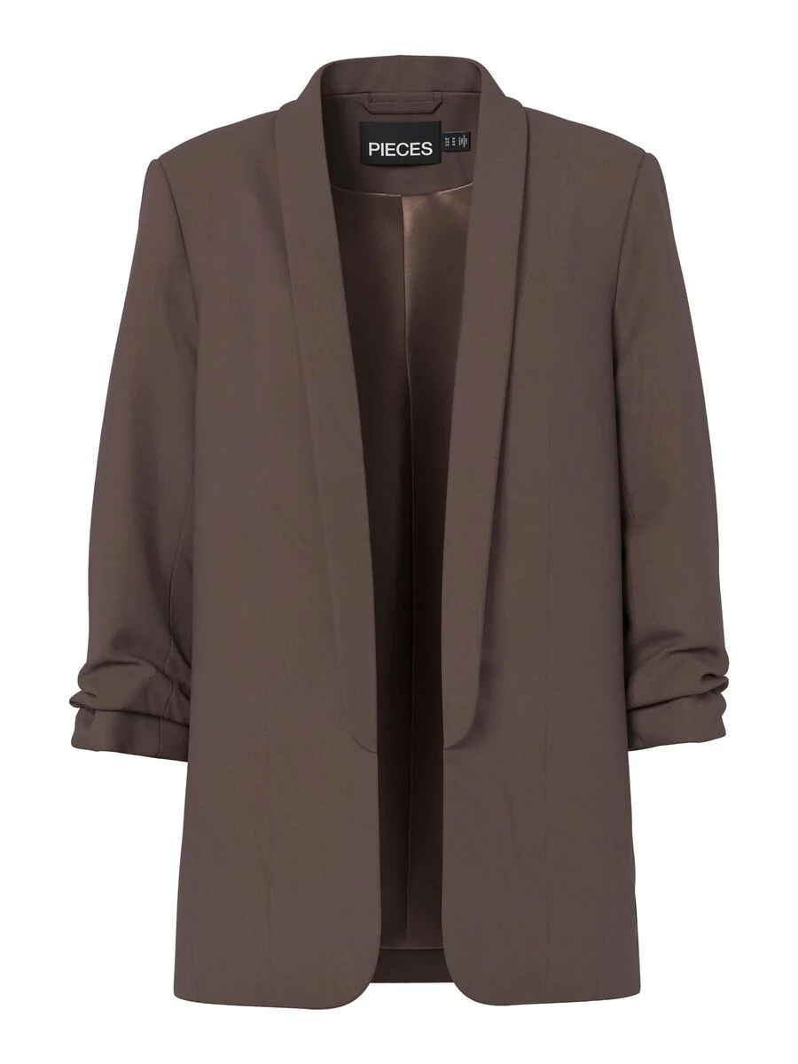 Pieces Curve Blazer 17118987 302664-Hot Fudge - Image 3