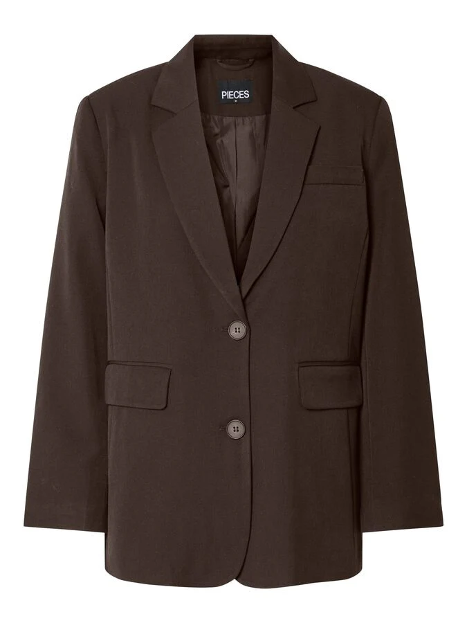 Pieces Curve Blazer 17162061 302664-Hot Fudge - Image 2