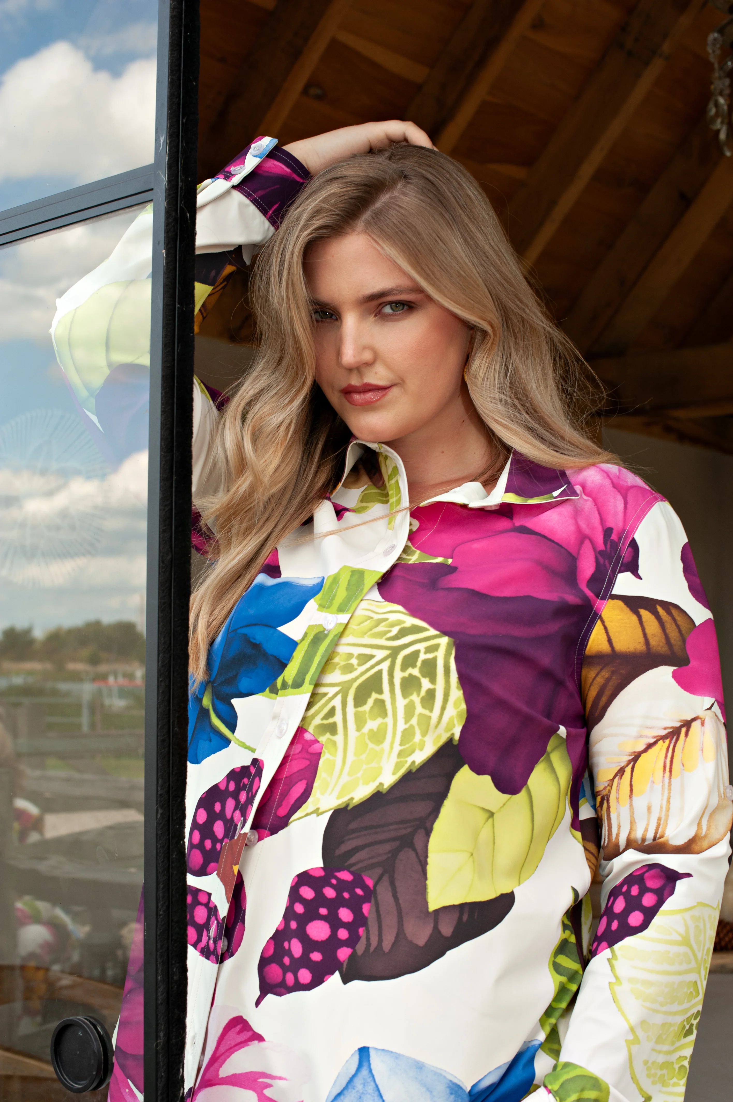 PlusBasics Blouse 18 261 084 Mega Flower