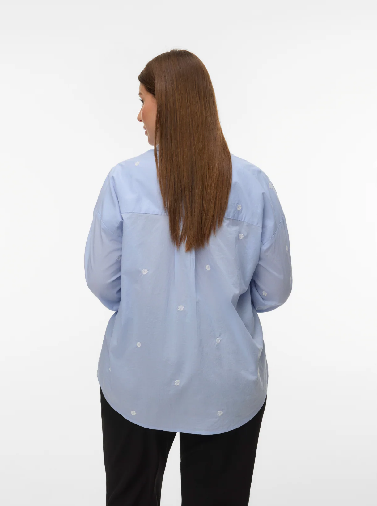Vero Moda Curve Blouse 10341787 175598001-Snow White/Emb hibiscus langoustino - Image 2