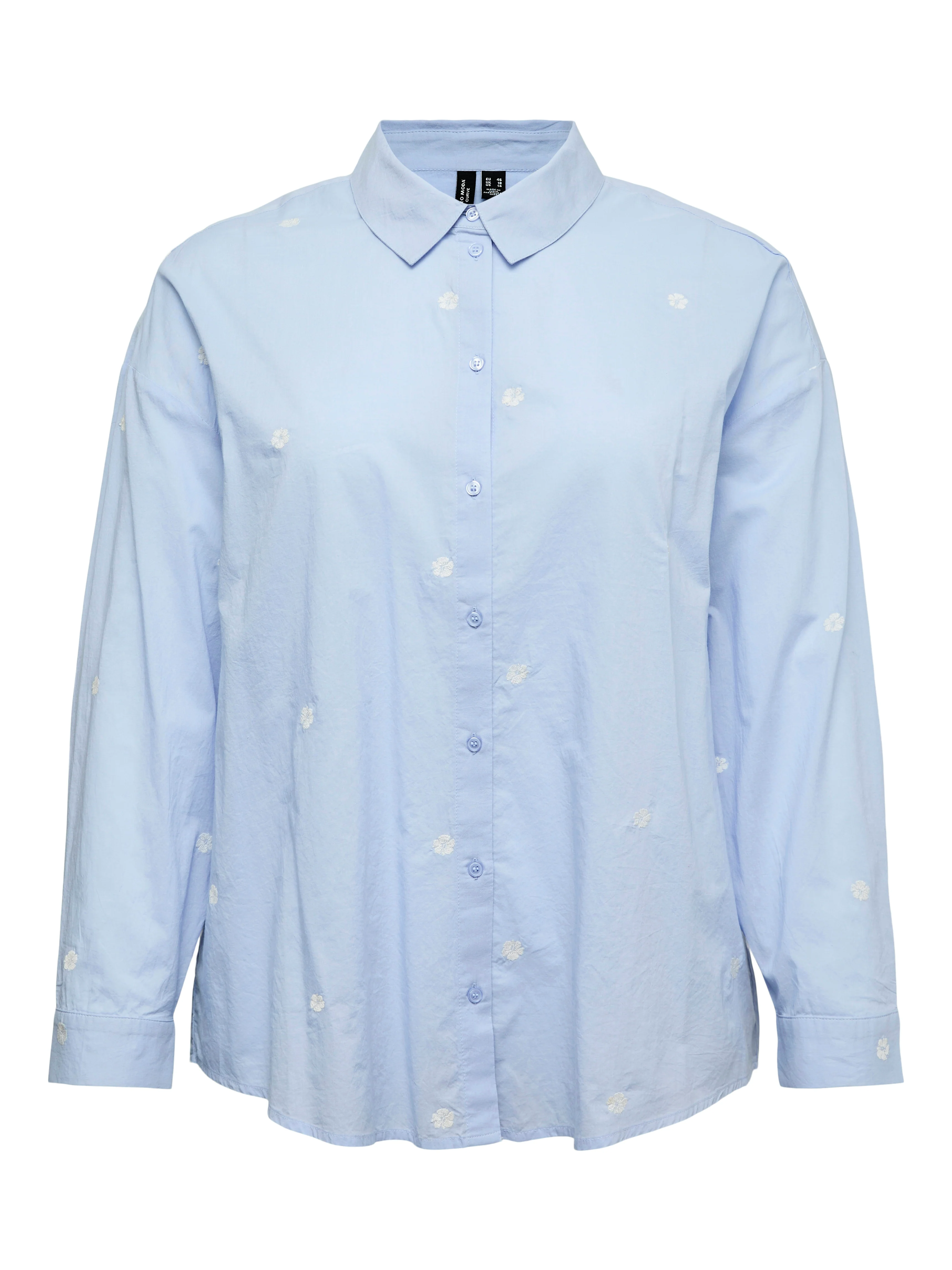 Vero Moda Curve Blouse 10341787 249737002-Brunnera Blue/Emb hibiscus snow whi