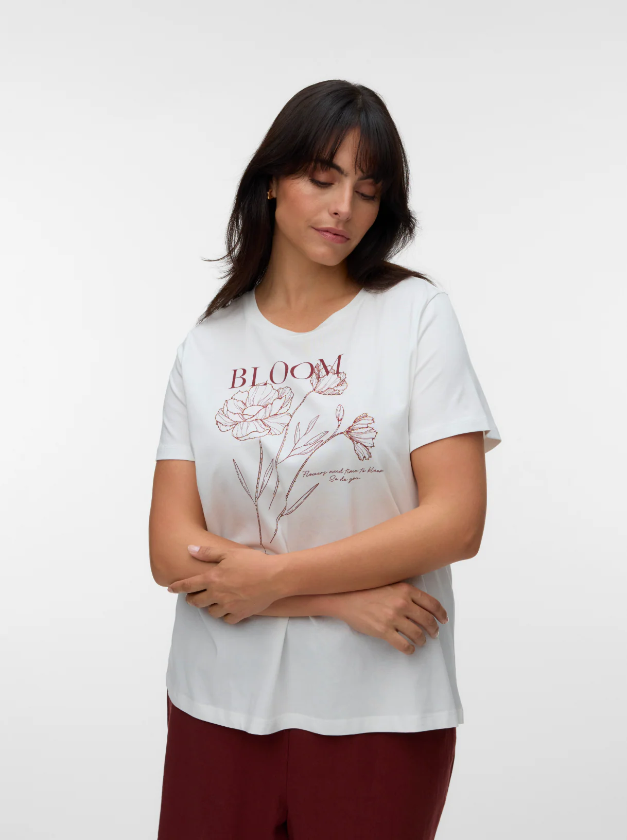 Vero Moda Curve Blouse 10341829 175598001-Snow White/ANDORRA BLOOM