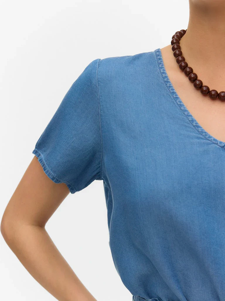 Vero Moda Curve Blouse 10343145 178001-Medium Blue Denim - Image 2