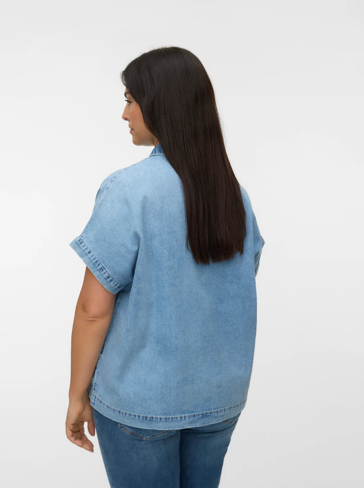 Vero Moda Curve Blouse 10345328 178000-Light Blue Denim - Image 3