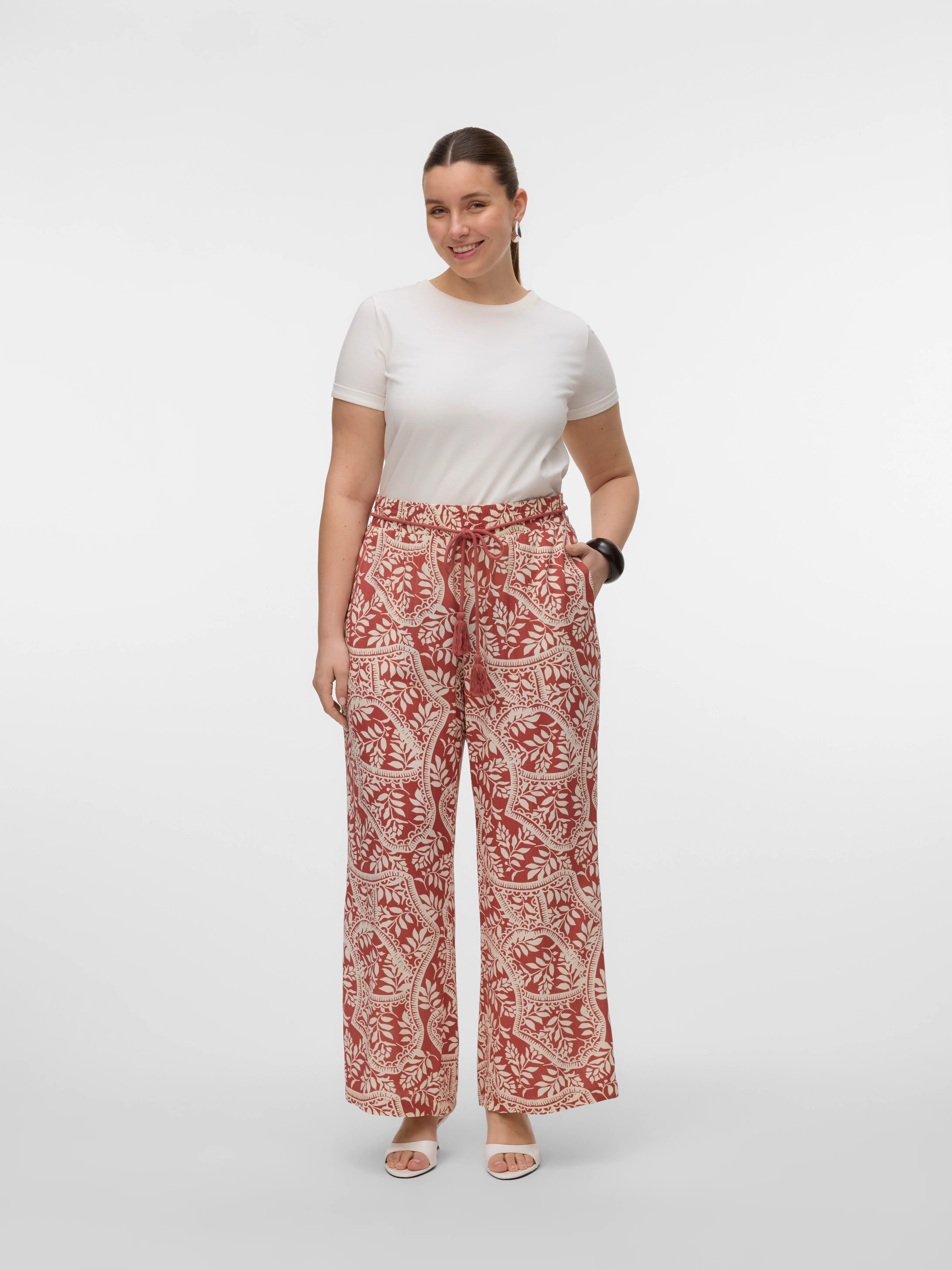 Vero Moda Curve PANTALON 10327577 192618001-Marsala/BALI - Image 7