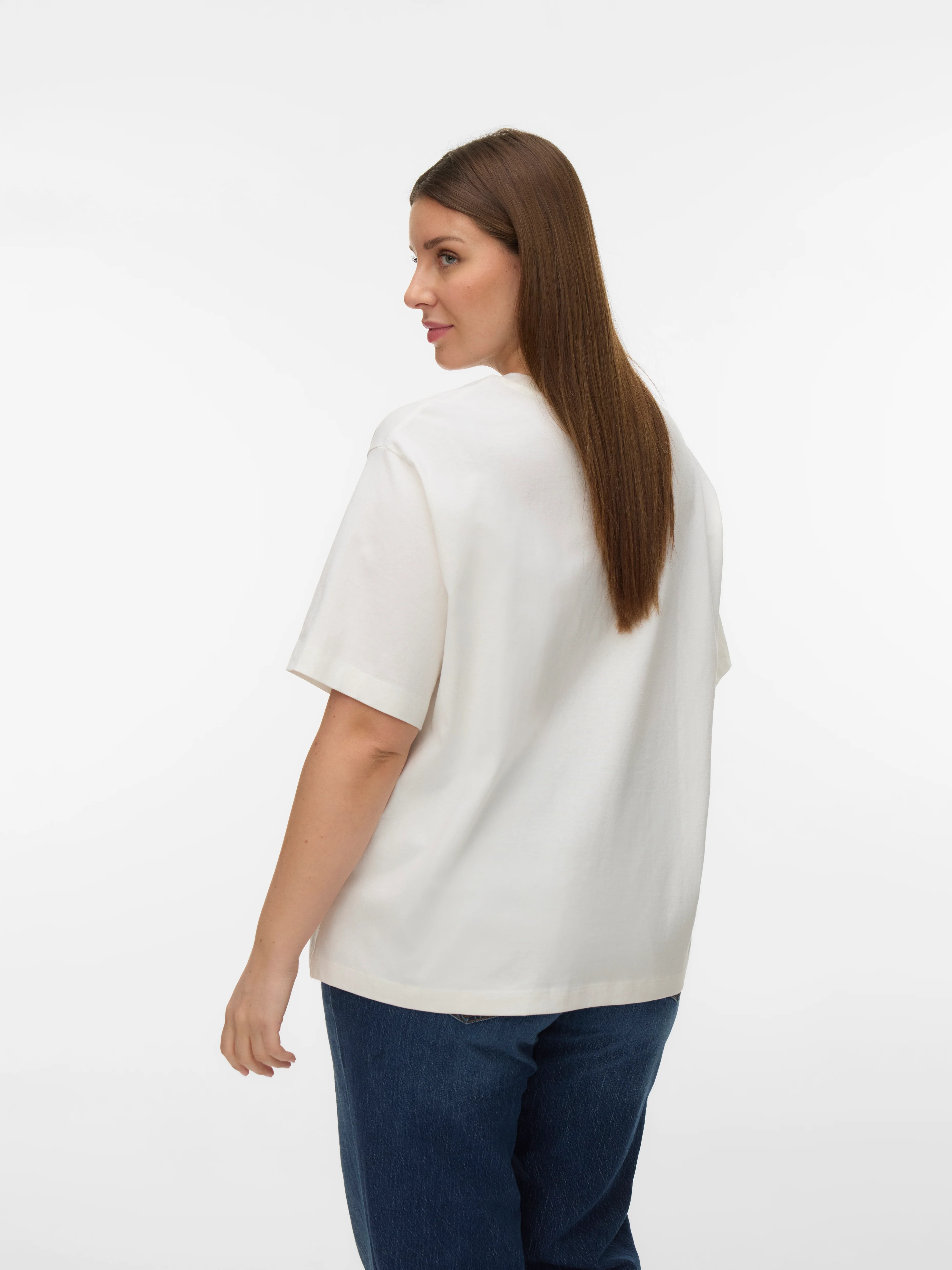 Vero Moda Curve LM T-Shirt 10351081 175598001-Snow White/FLOWER - Image 56