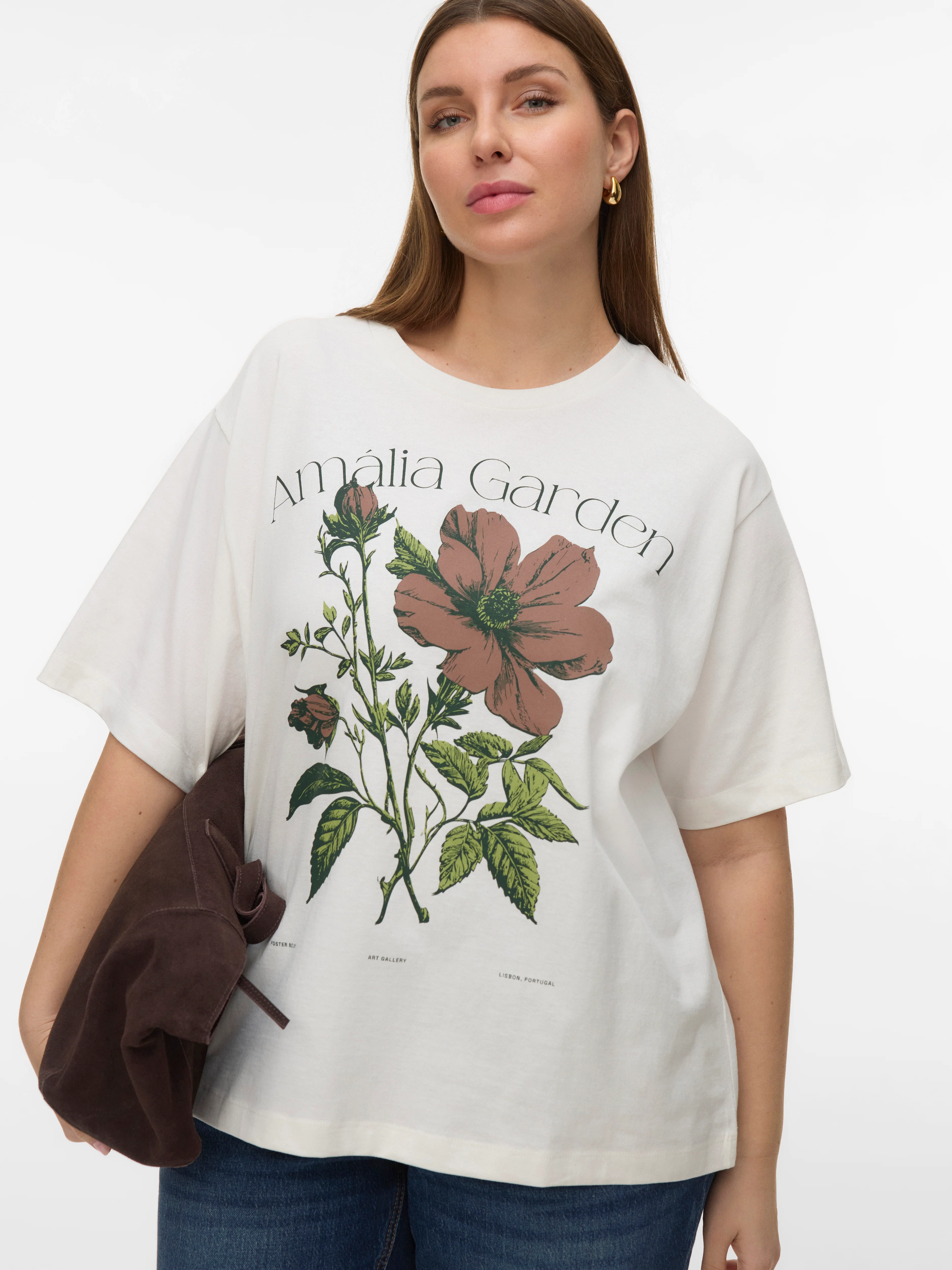 Vero Moda Curve LM T-Shirt 10351081 175598001-Snow White/FLOWER - Image 97
