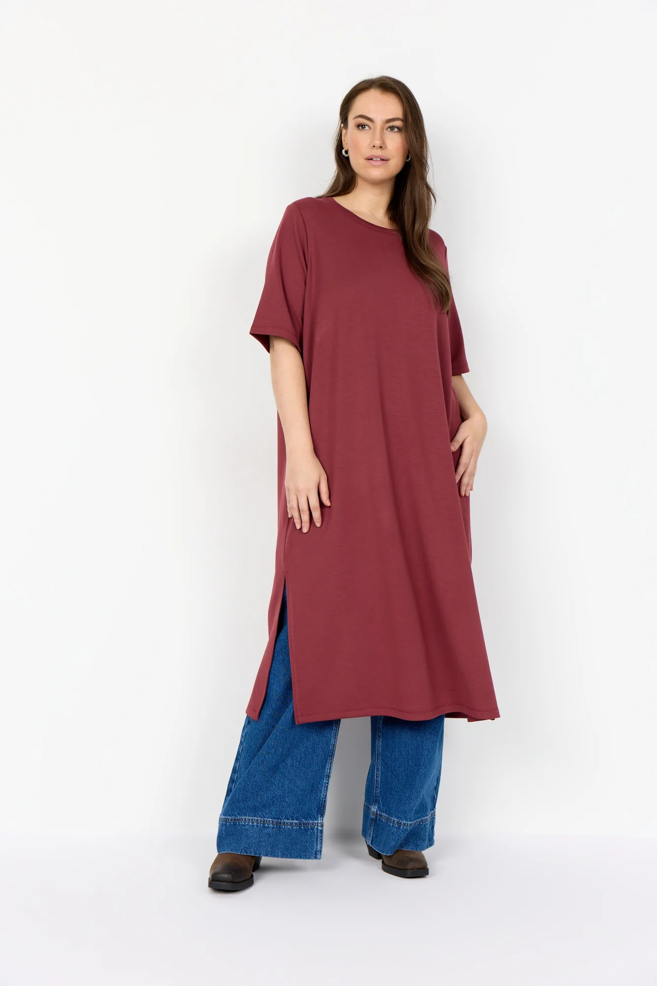 wasabiconcept Jurk W20630 4985 OXBLOOD RED - Image 3