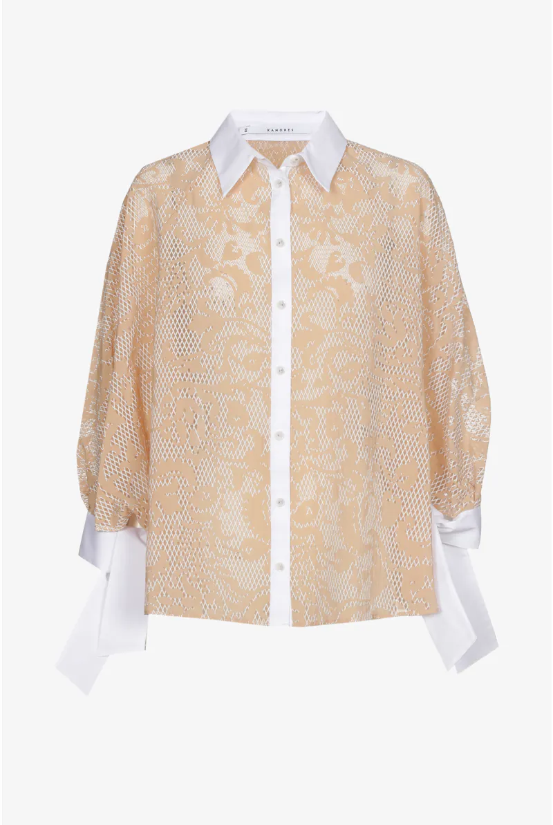 Xandres Blouse 14559-01 0425 light tan - Image 3